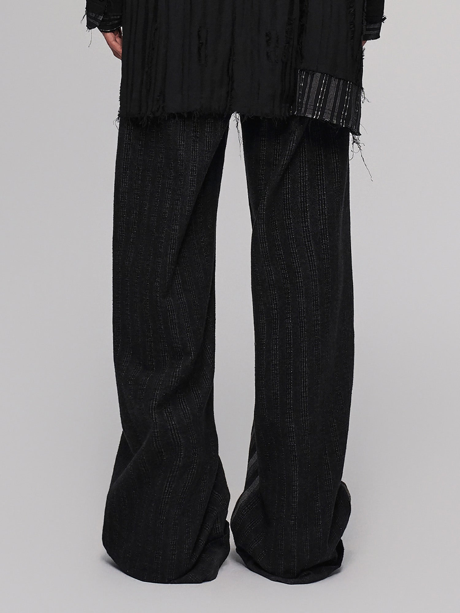 ILNya Nieternite Nifutur Asym Pinstripe Waistband Panel Wide-Leg Trousers