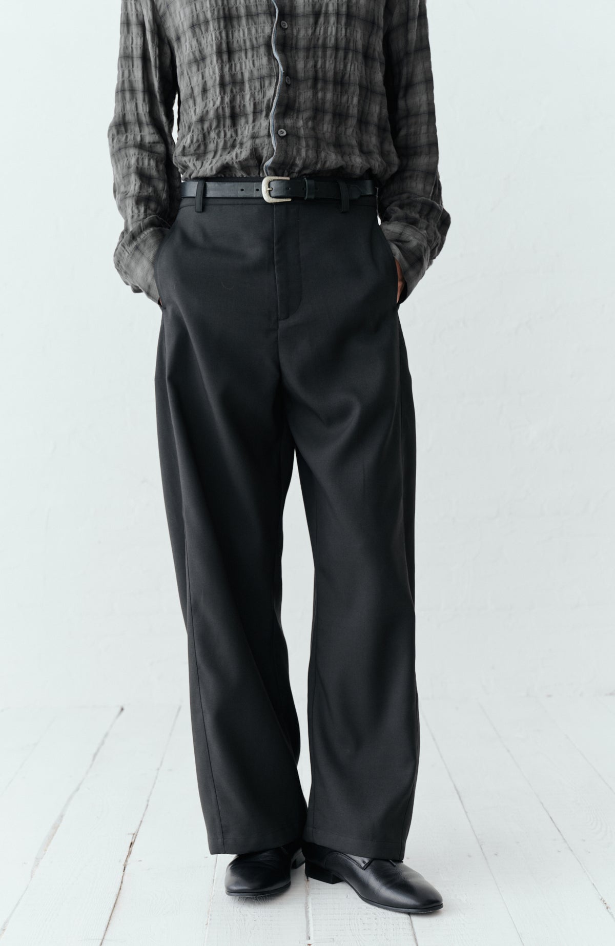 GRAINMUSTARD Double Pleat High-Waist Trousers
