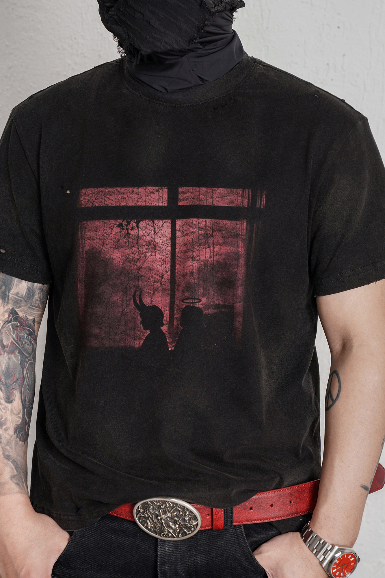 UNDERWATER Washed Distressed Graphic T-Shirt, premium urban and streetwear designers apparel on PROJECTISR.com, UNDERWATER