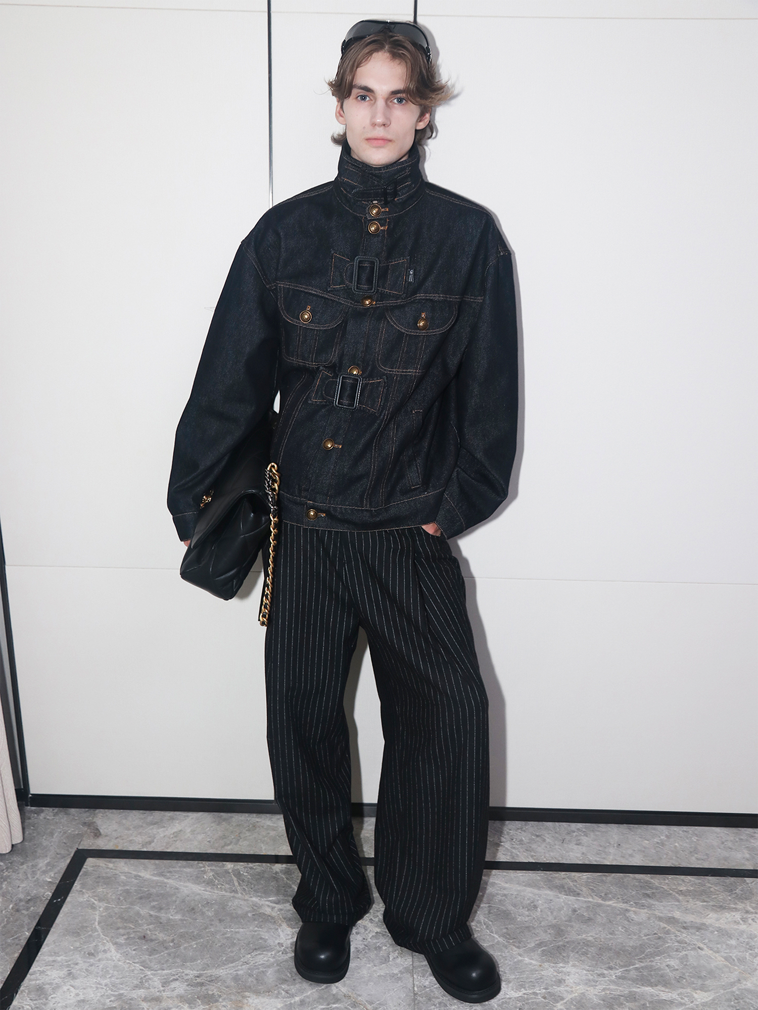 ASSEEN Detachable Faux Fur Linner Denim Jacket