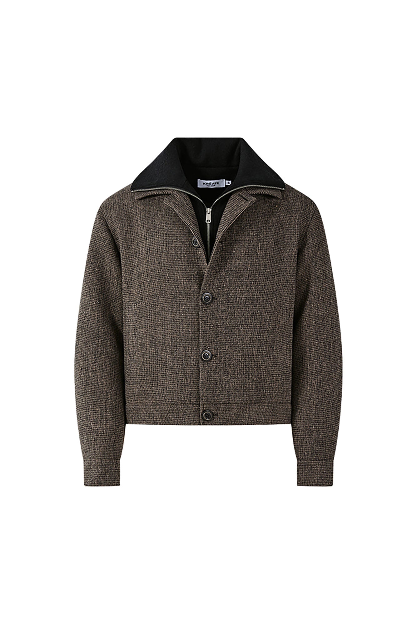 KREATE Faux Layered High-Neck Padded Blouson