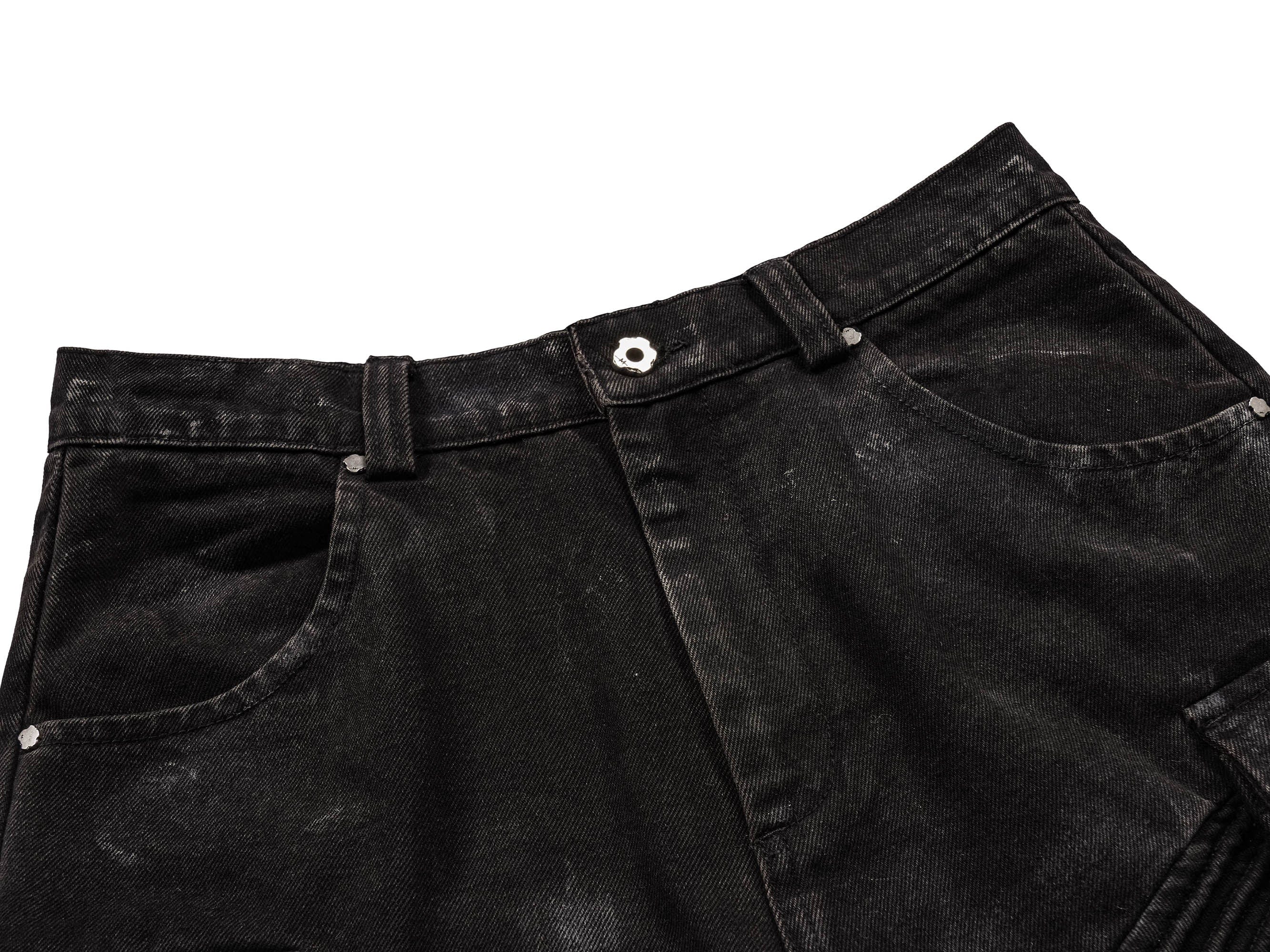 UNDERWATER Deconstructed Distressed Wanderer Multi-Pocket Jeans