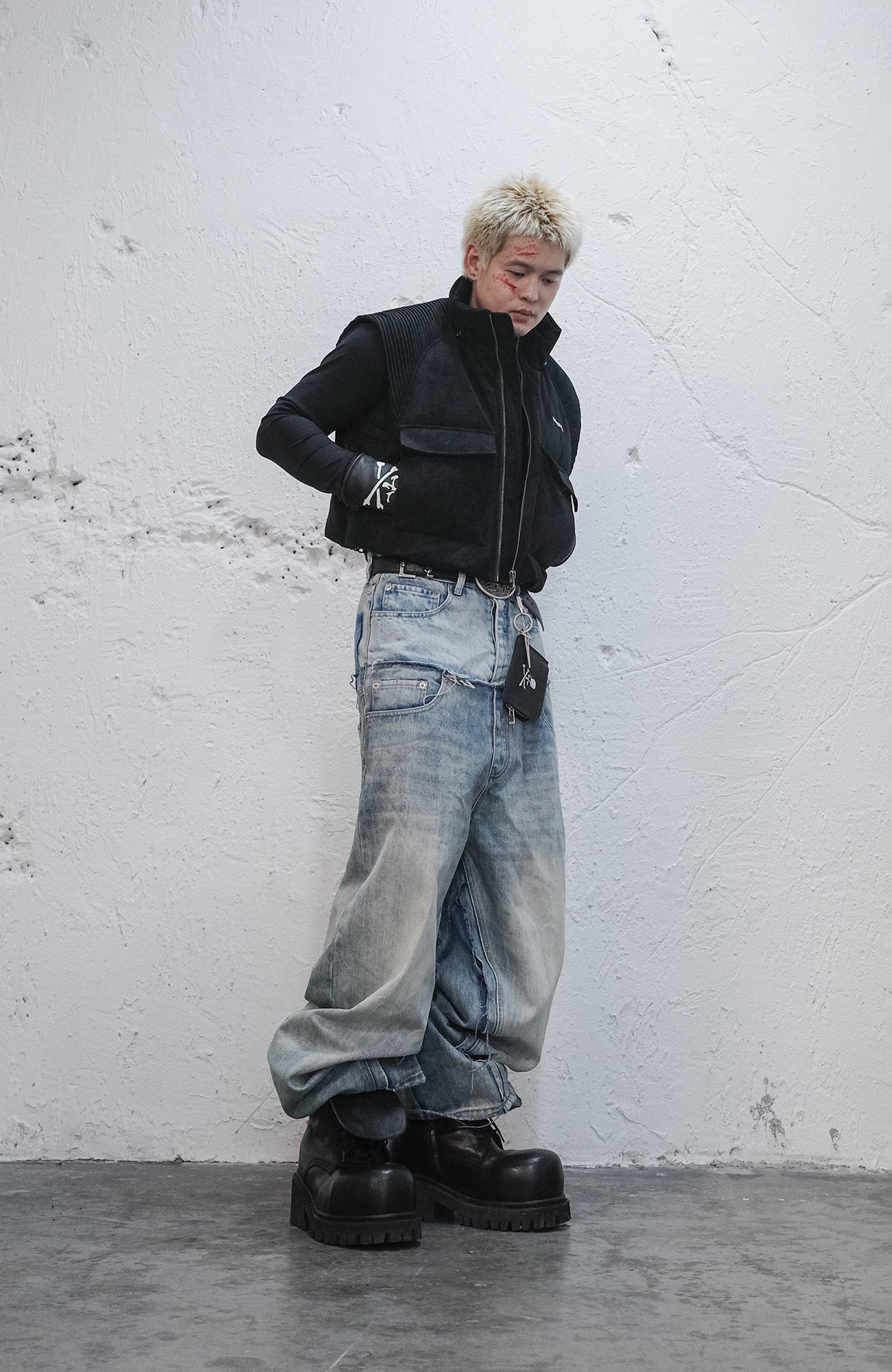 UNDERWATER Demon Horned Detachable Hood Down Vest