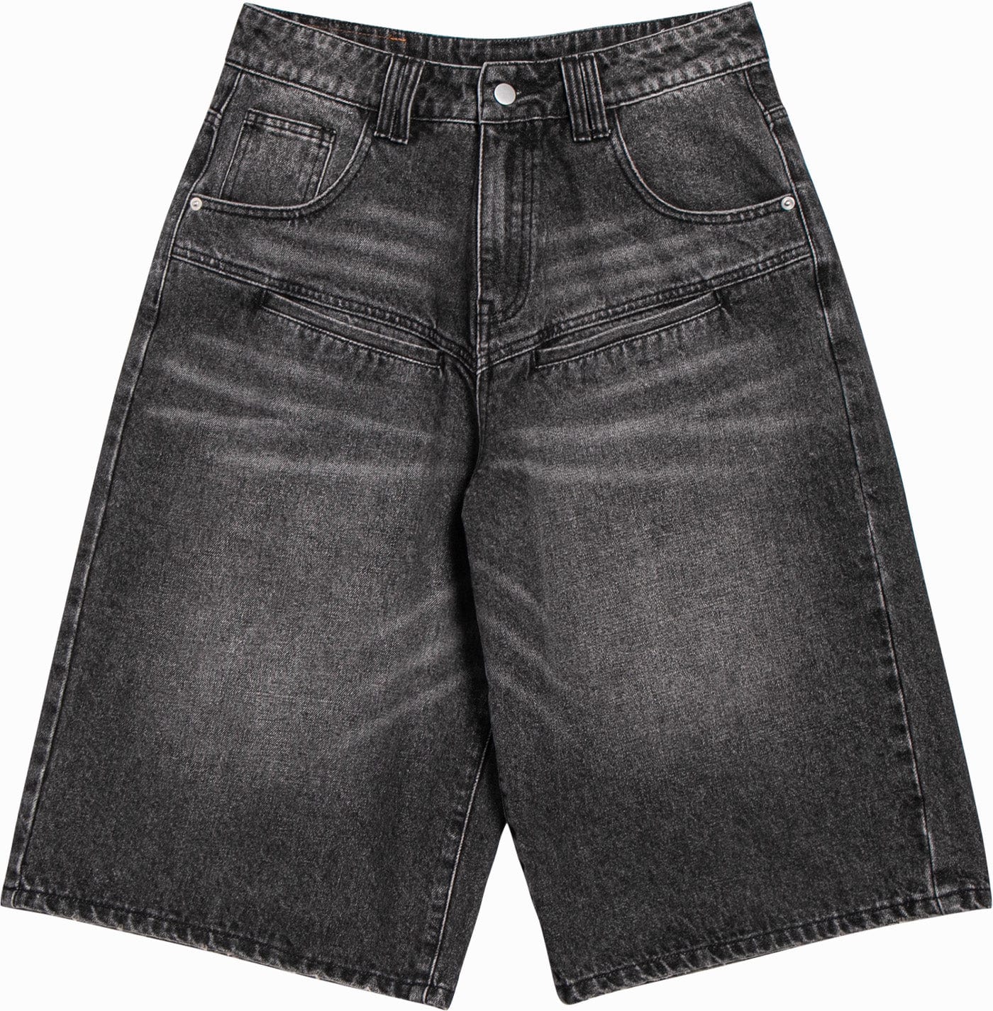 LEONSENSE Spliced Washed Oversized Jeans Shorts