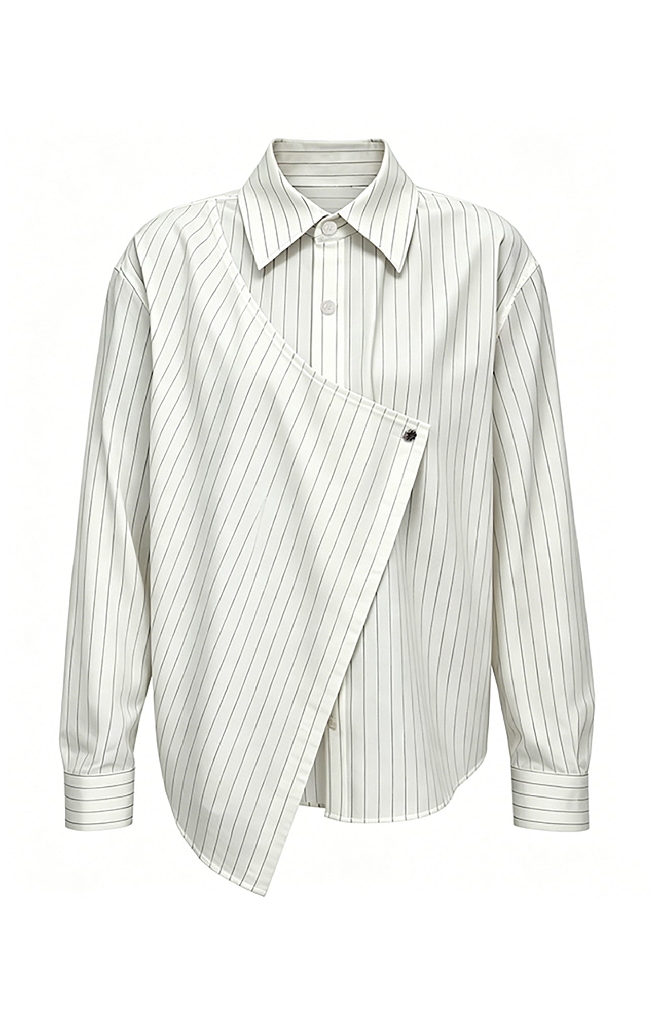 KREATE Asymmetric Layered Stripe Shirt