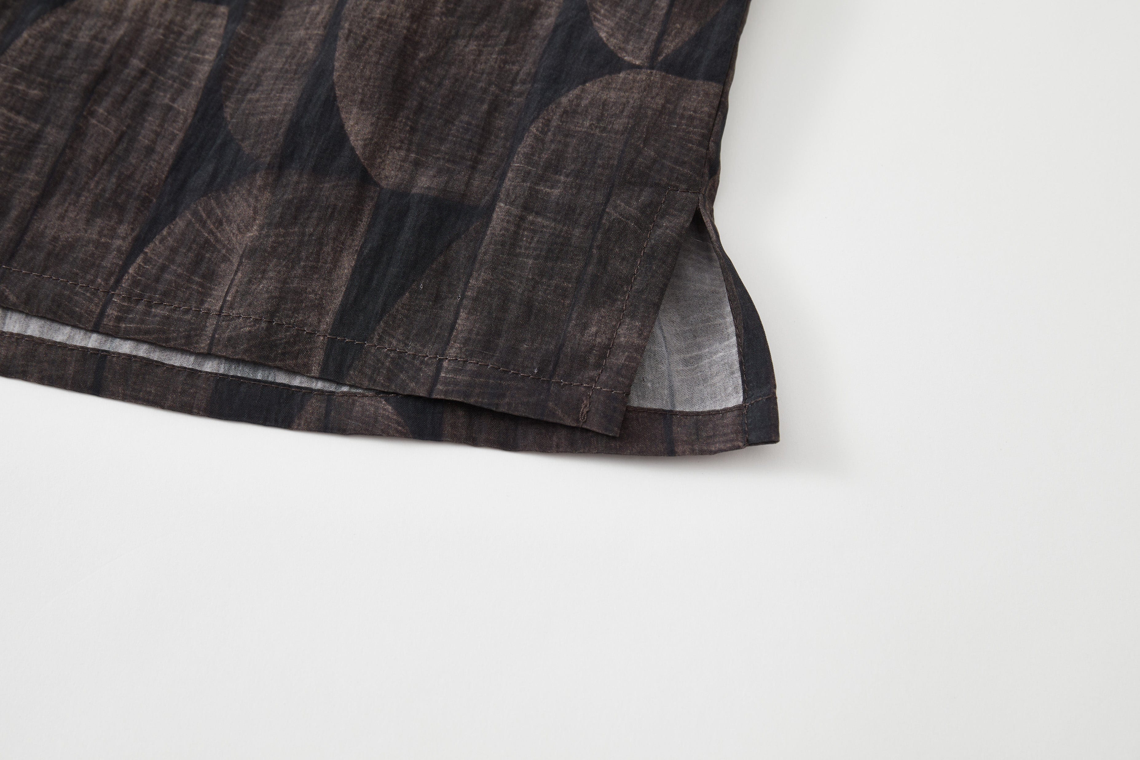 OPICLOTH Retro Textured Leaf Full-Print Half Shirt, premium urban and streetwear designers apparel on PROJECTISR.com, OPICLOTH