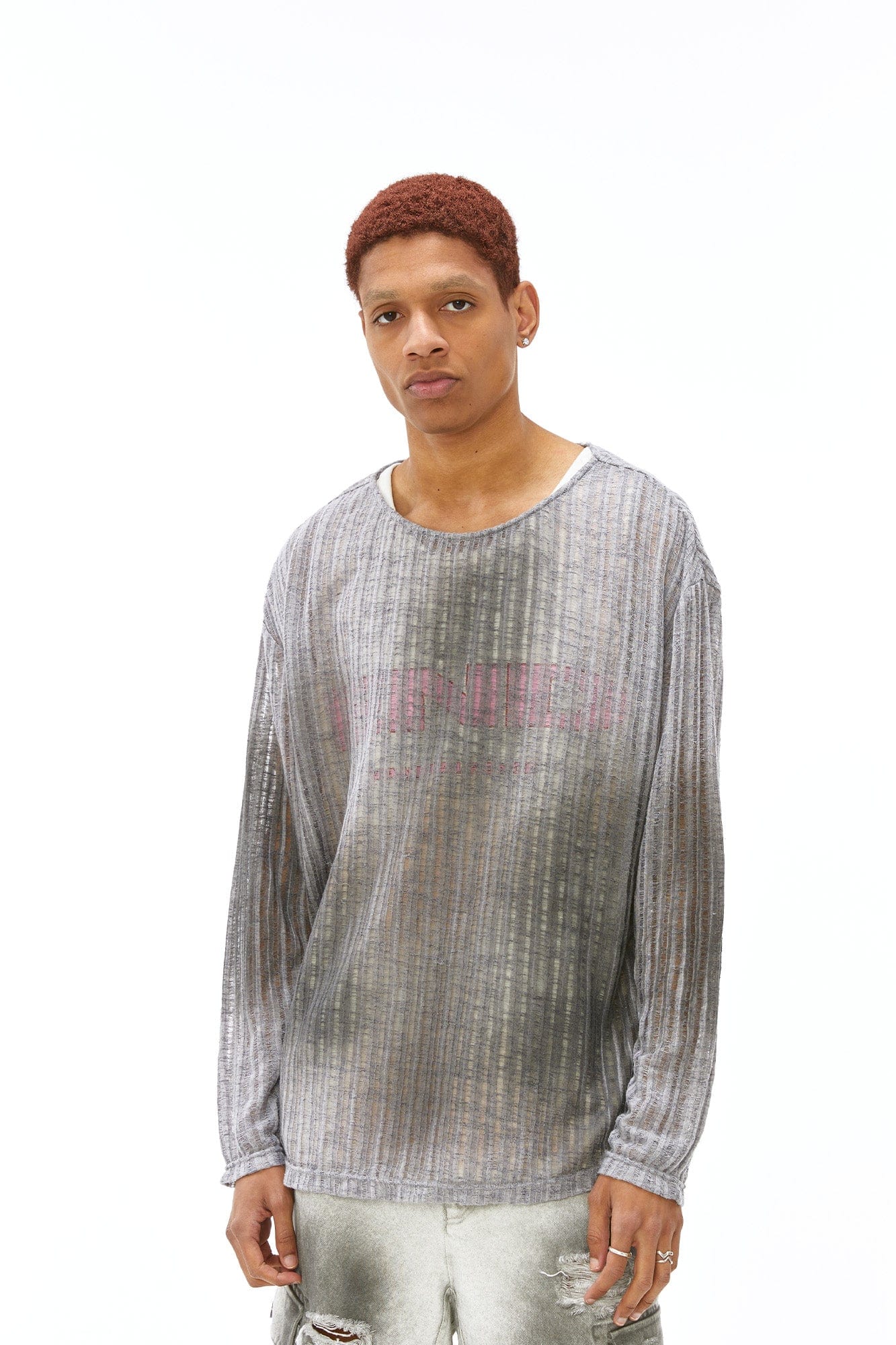 VANN VALRENCE Essential Gradient Sheer Long-Sleeve Tee, premium urban and streetwear designers apparel on PROJECTISR.com, VANN VALRENCE