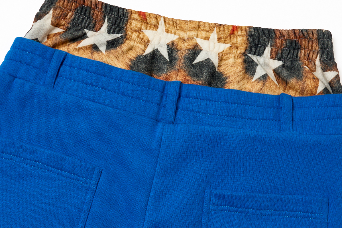 SAXGENWON Layered Double-Waistband Leopard Star Graphic Sweatpants