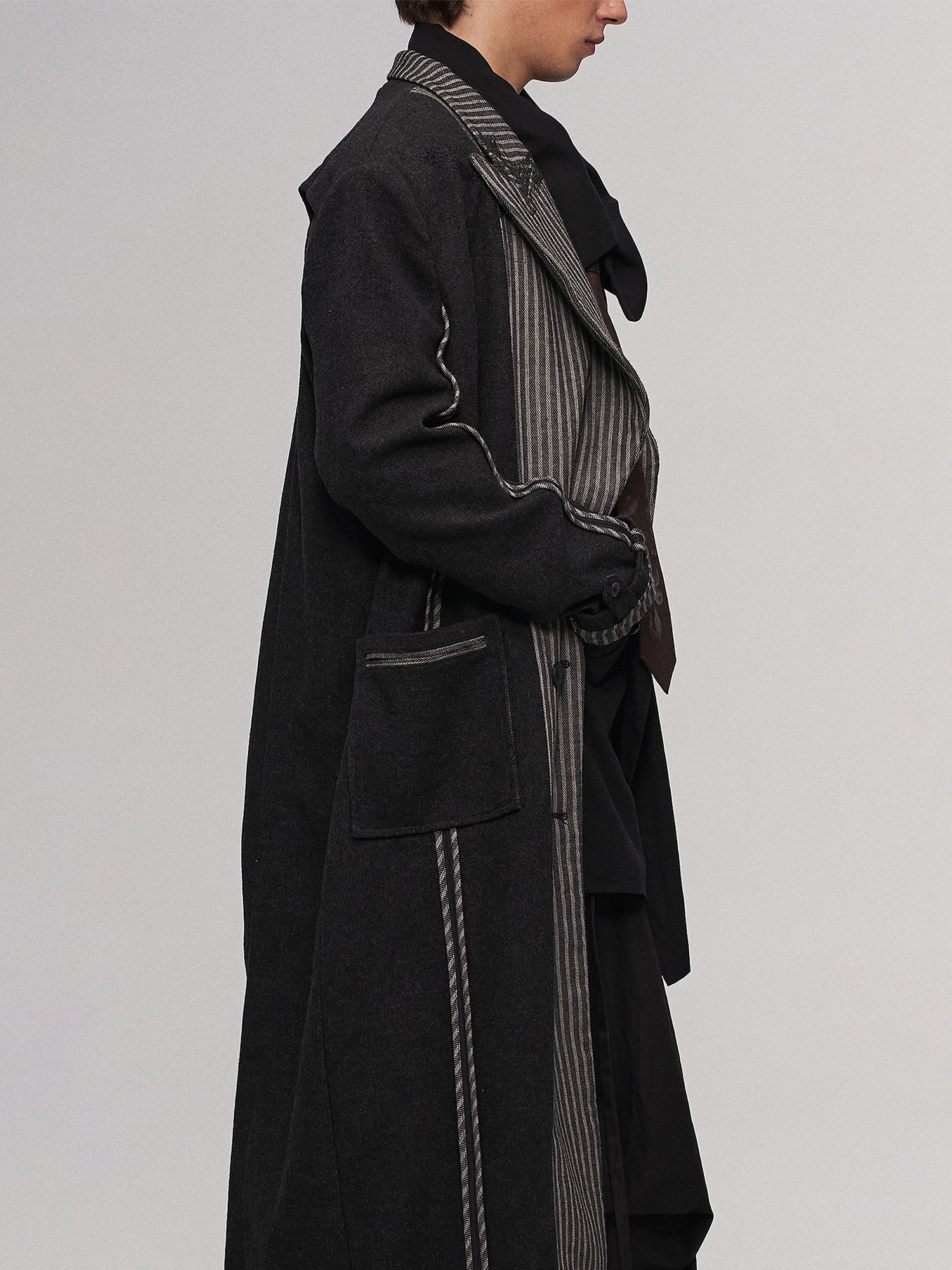 ILNya Nieternite Nifutur Asym Layered Wrap-Collar Shirt Coat Black