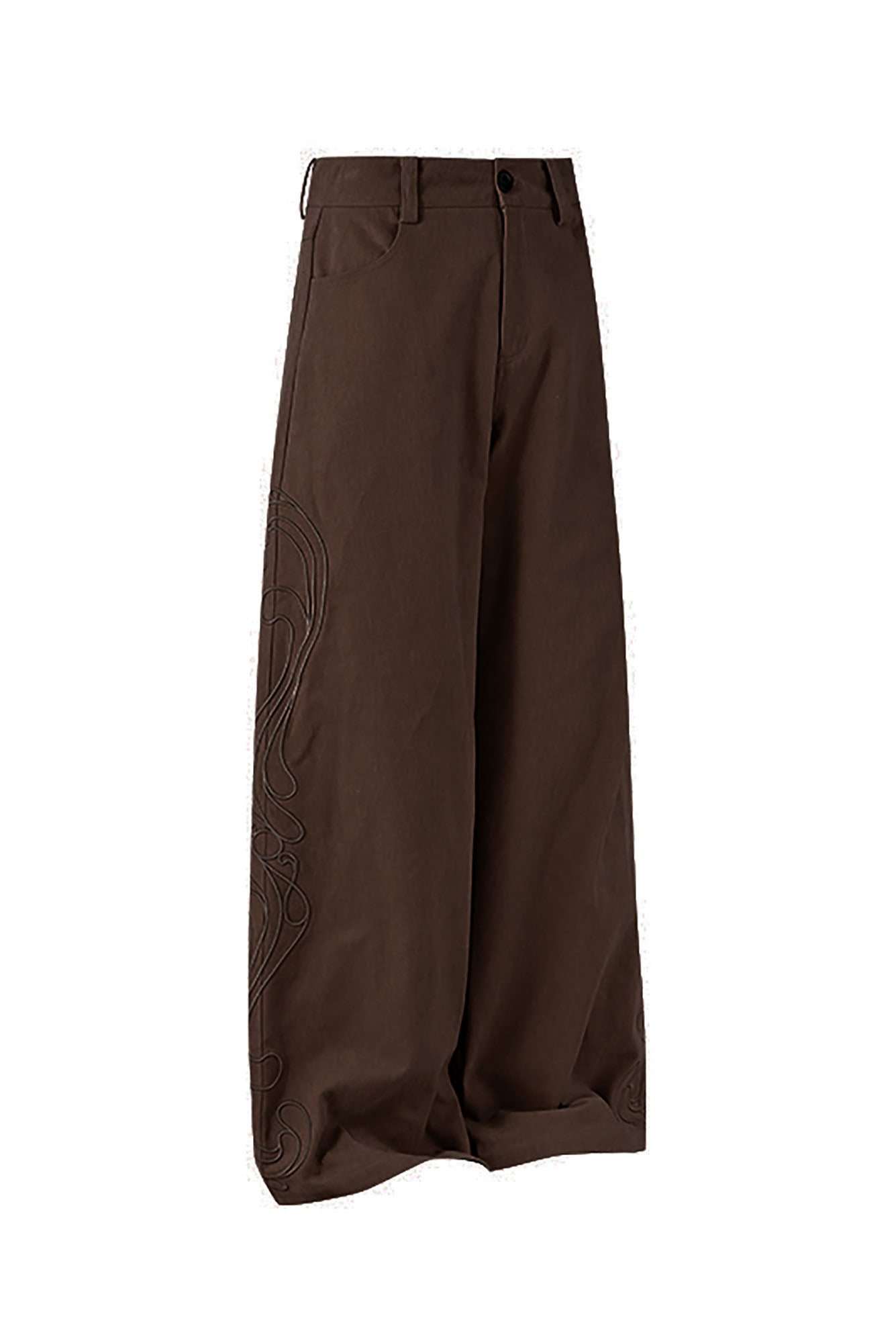 KREATE Totem Embroidered Oversized Straight-Leg Pants