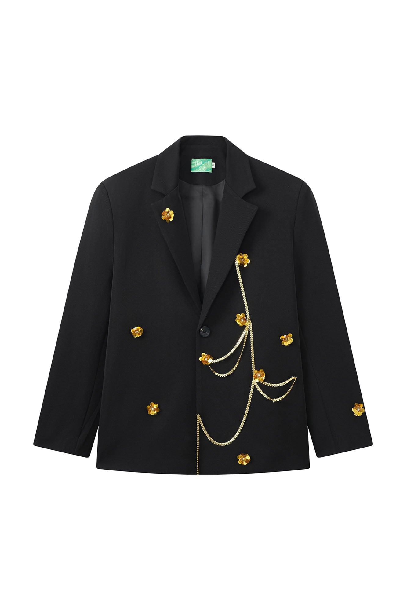 JIECHI Golden Bloom Chain Blazer