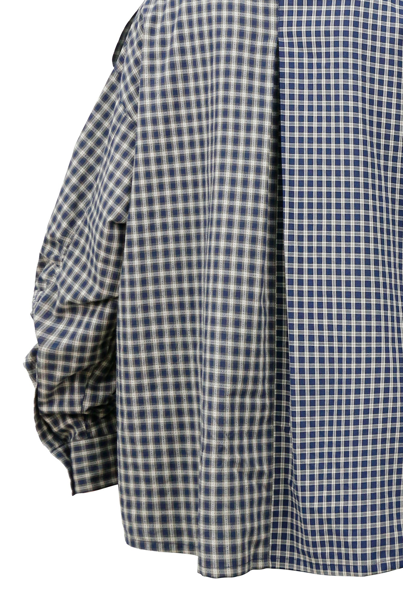 RELABEL Ruched Contrast Gingham Drawstring Shirt, premium urban and streetwear designers apparel on PROJECTISR.com, RELABEL