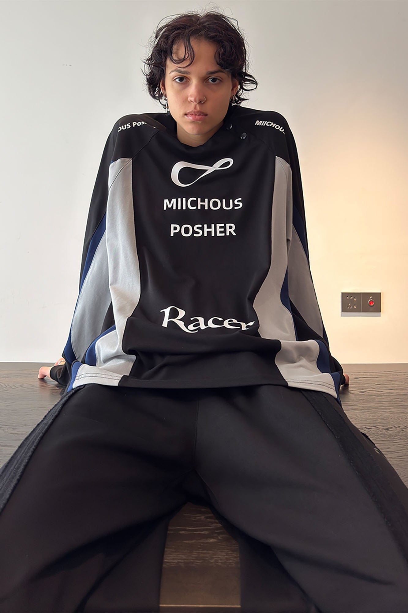 MIICHOUS Contrast Spliced Racing UV Protection Long-Sleeve Tee
