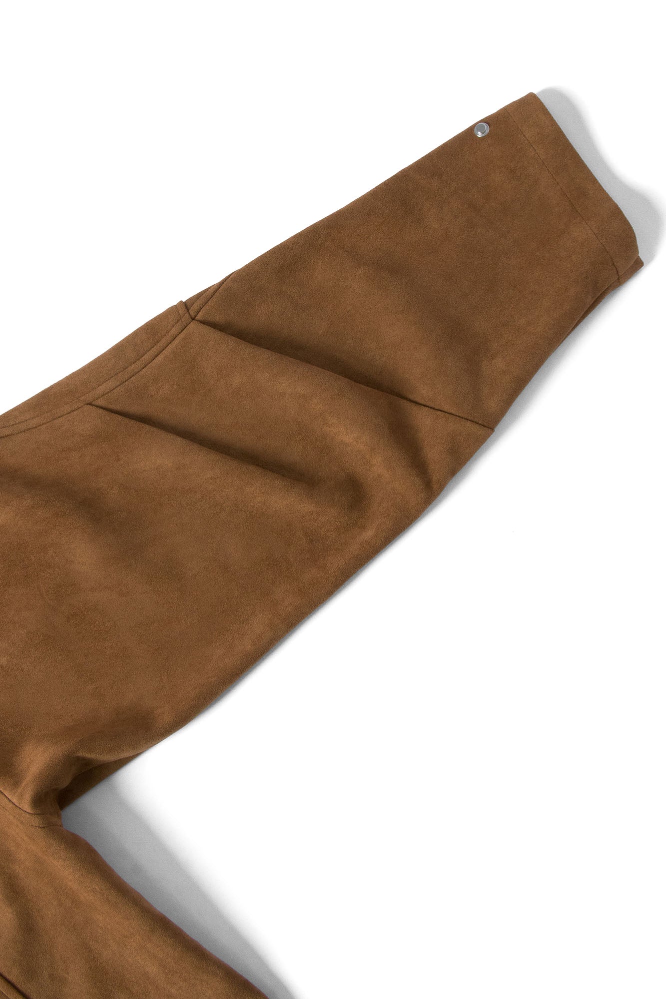 RELABEL Asymmetrical-Zip Detachable-Hood Suede Jacket Brown