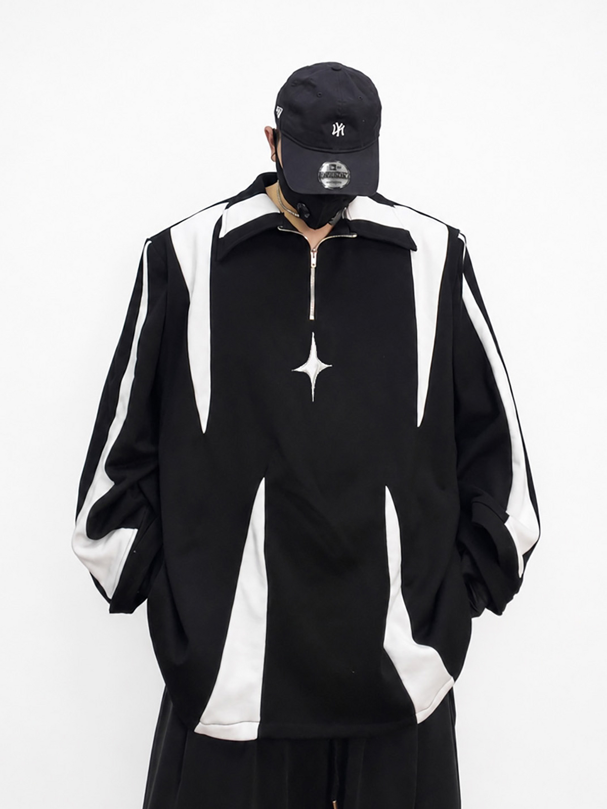 UUCSCC Contrast Padded-Shoulder Lapel Sweatshirt