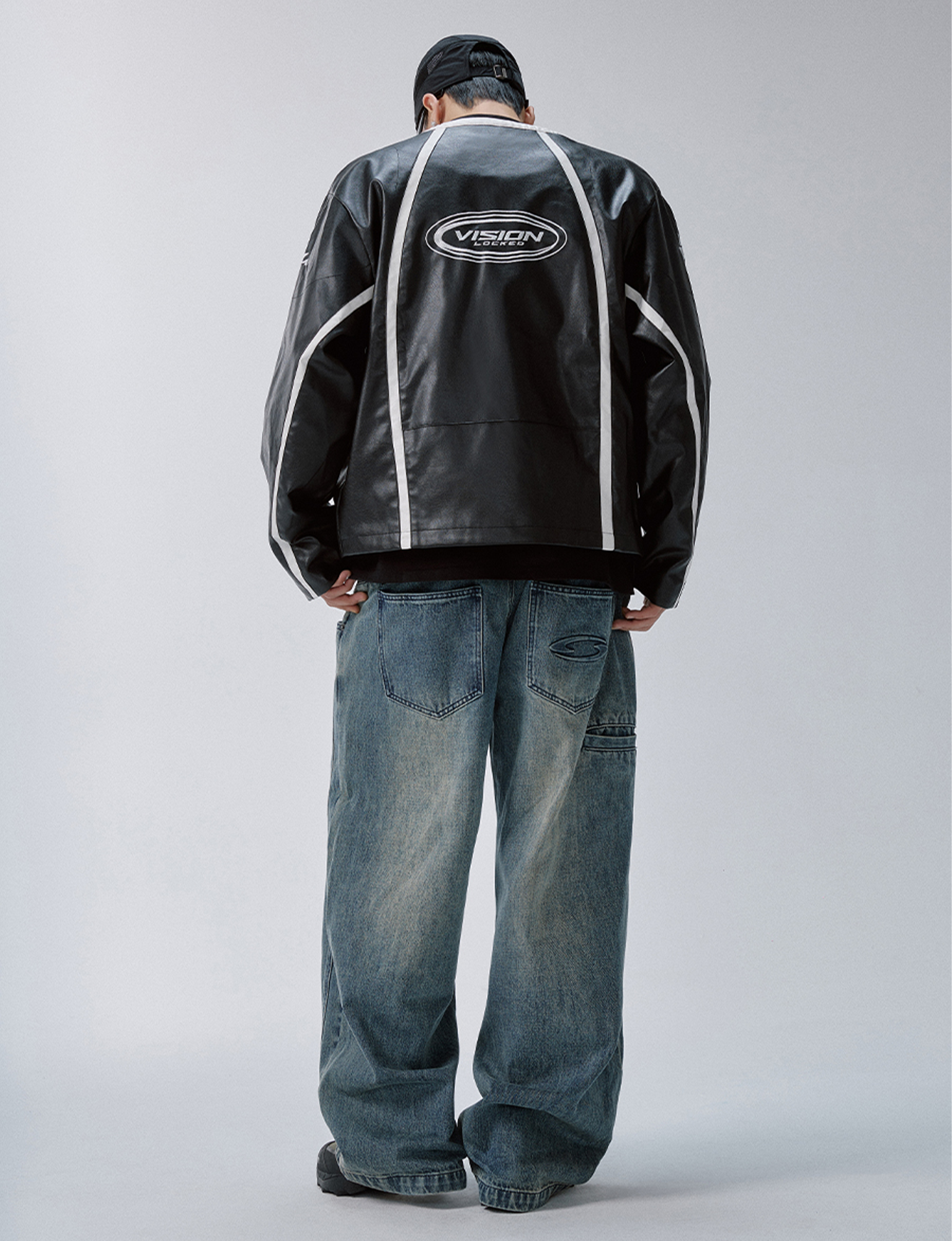 F2CE Racing Patch Contrast Panel PU Moto Jacket