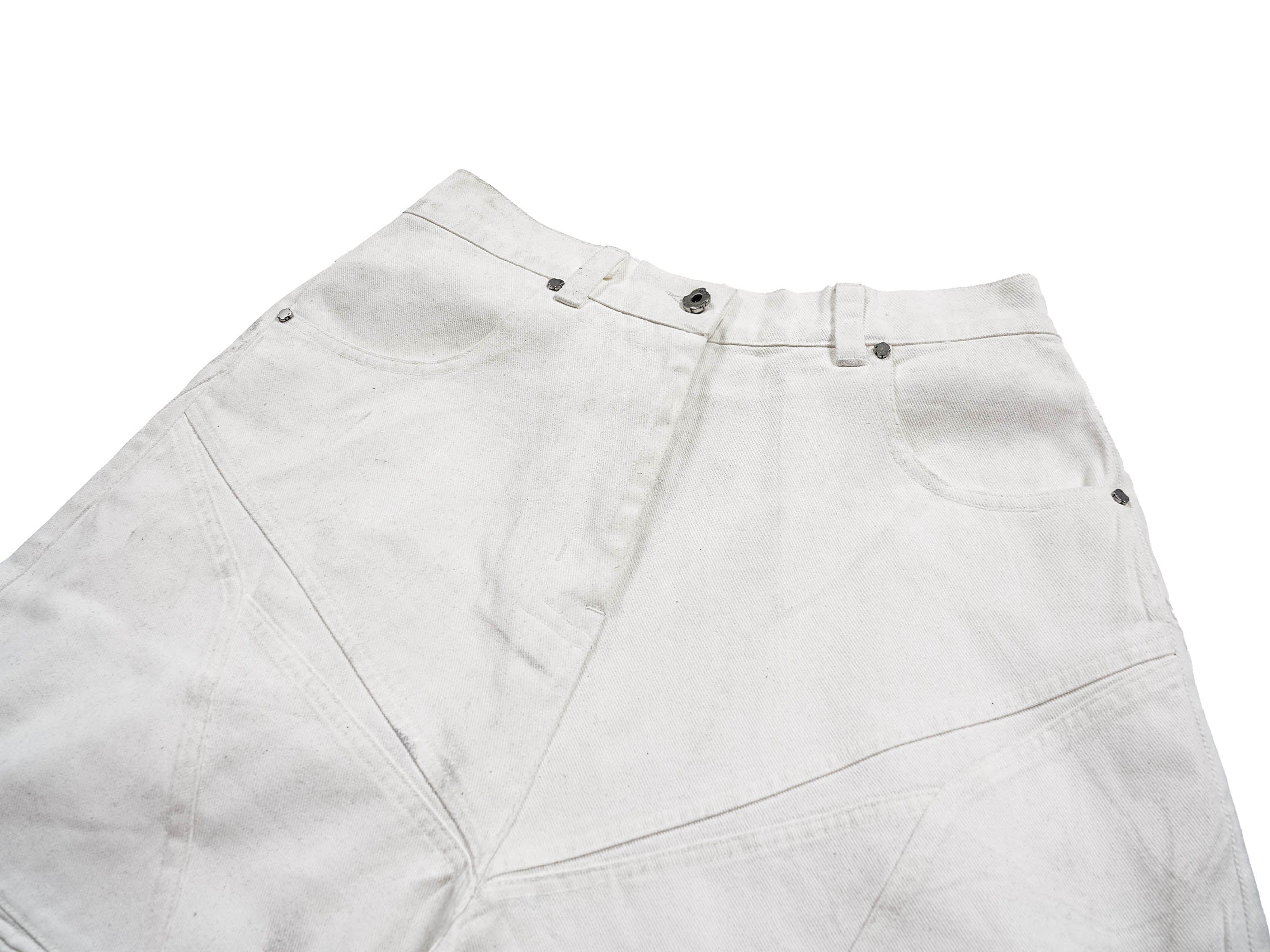 UNDERWATER Infernal Gaze Crinkled Waxed Wide-Leg Pants White