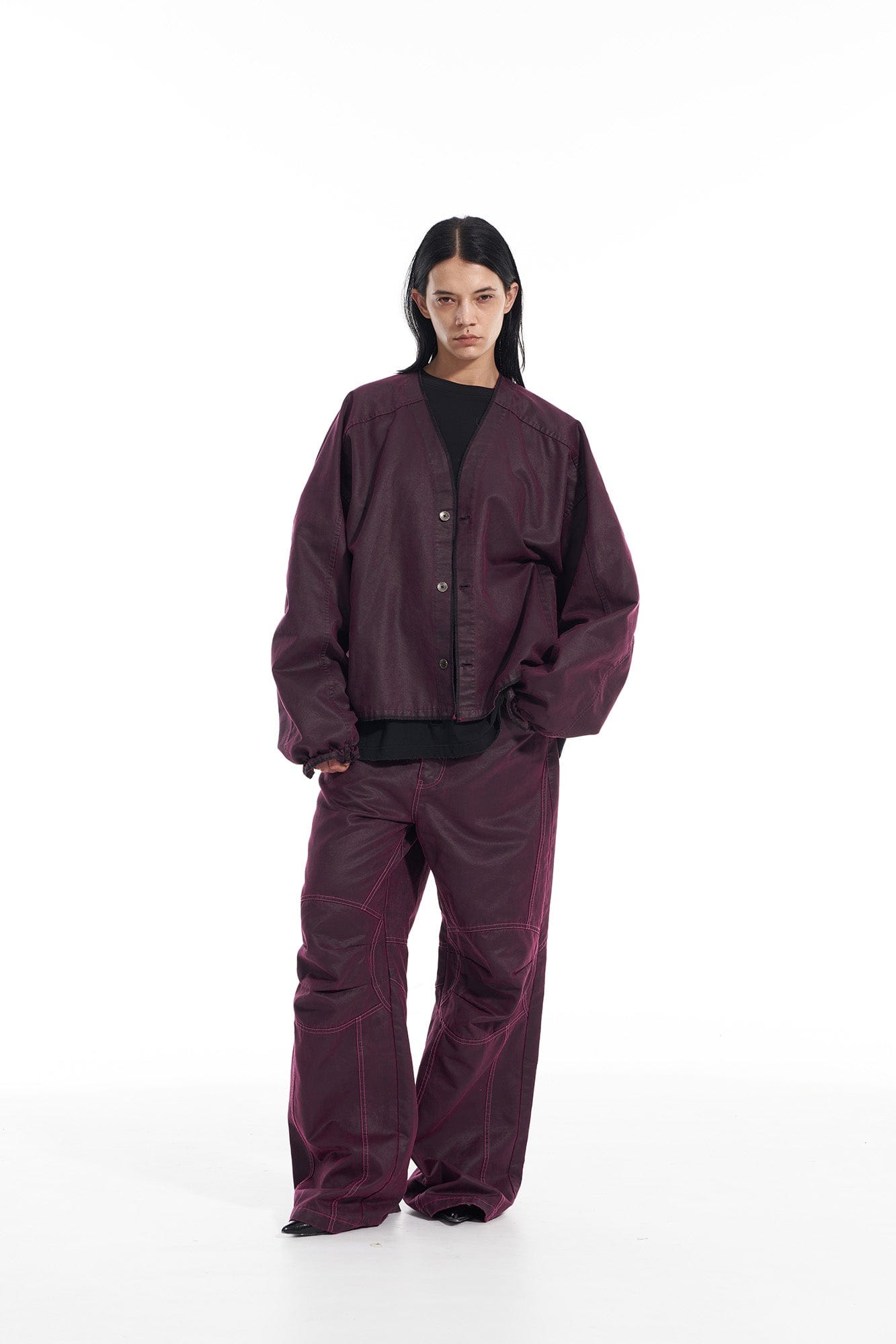 VANN VALRENCE Structured Panel Pleated-Knee Pants, premium urban and streetwear designers apparel on PROJECTISR.com, VANN VALRENCE