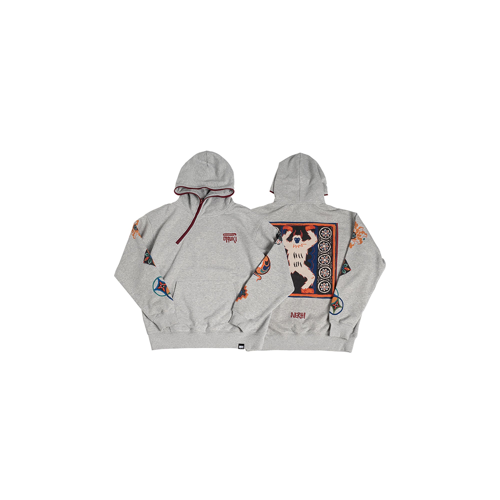 NERHI Asym Half-Zip Mural Graphic Hoodie