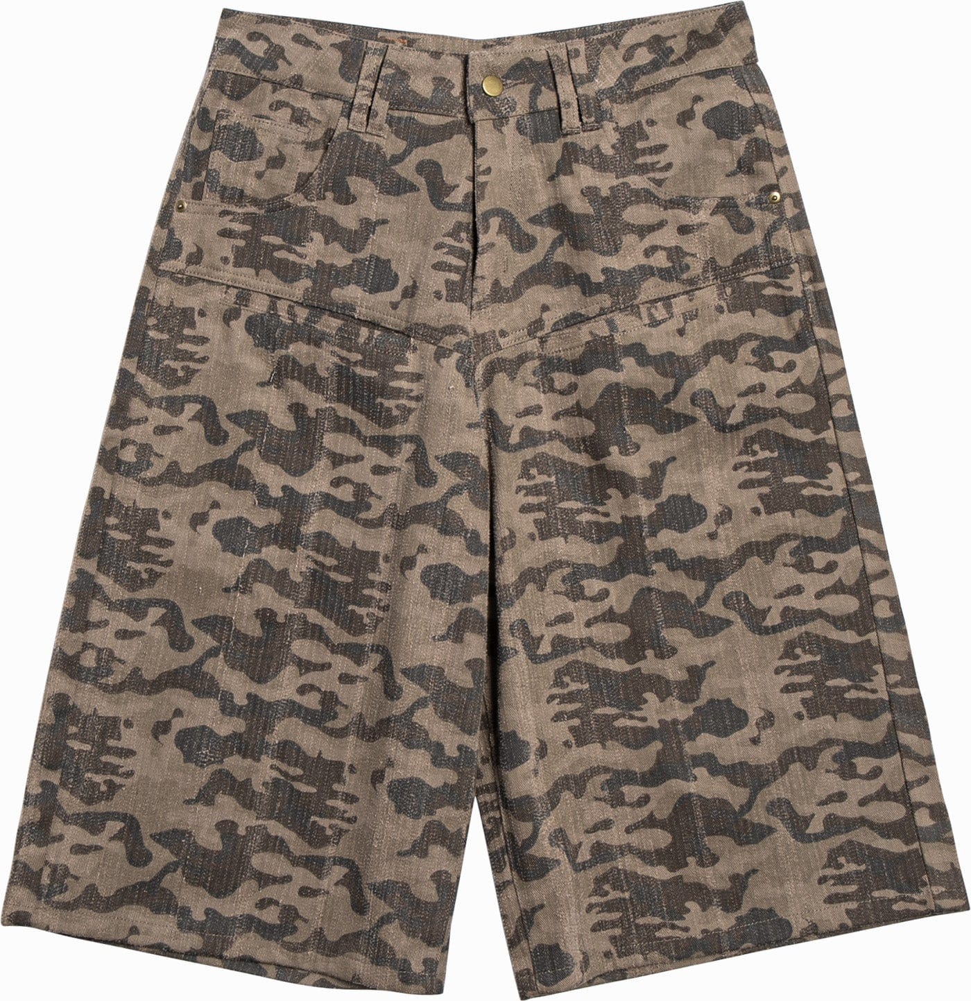 LEONSENSE Deconstructed Camo Cargo Shorts, premium urban and streetwear designers apparel on PROJECTISR.com, LEONSENSE