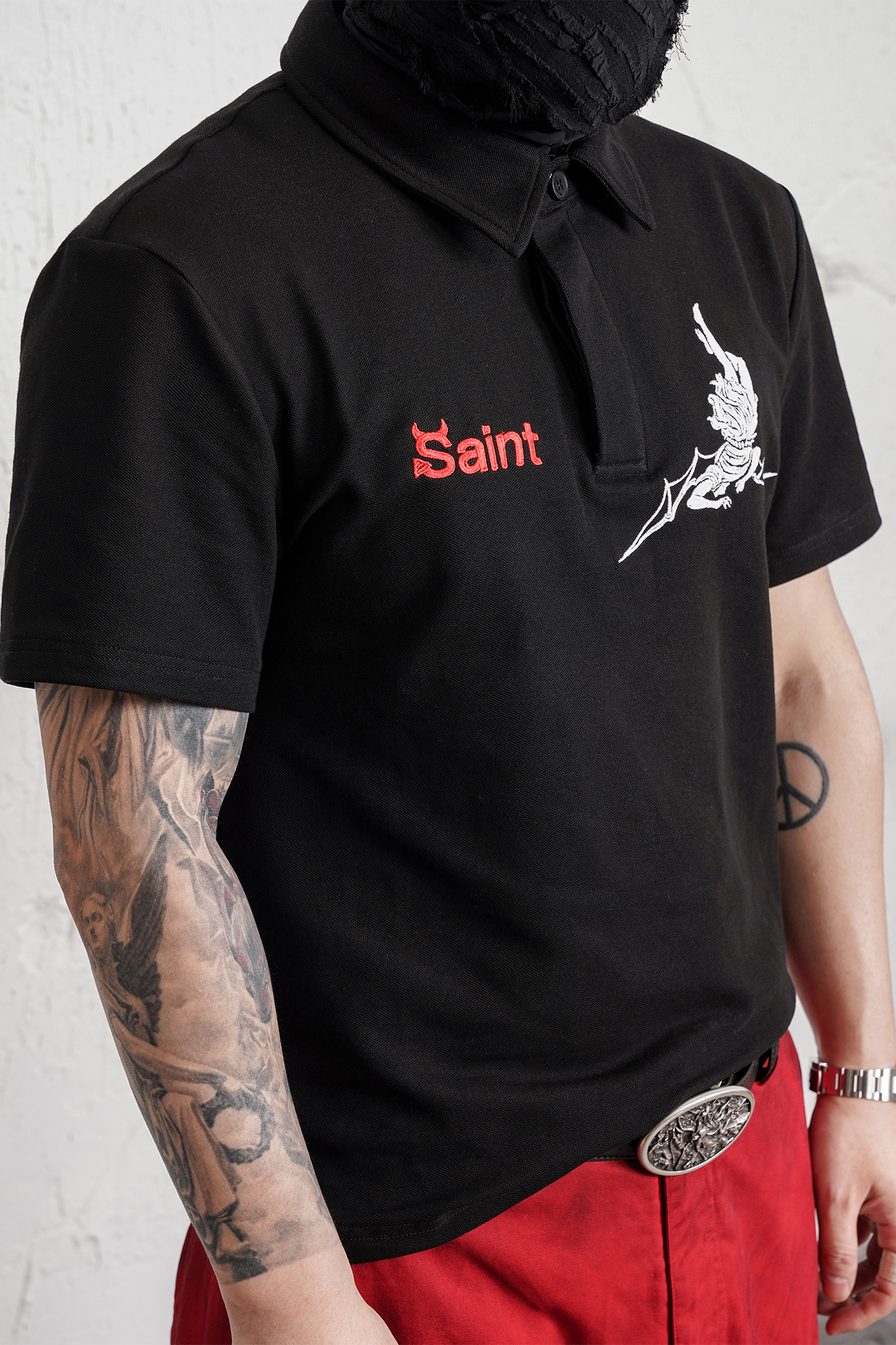 UNDERWATER Lucifer Embroidered Polo Shirt, premium urban and streetwear designers apparel on PROJECTISR.com, UNDERWATER