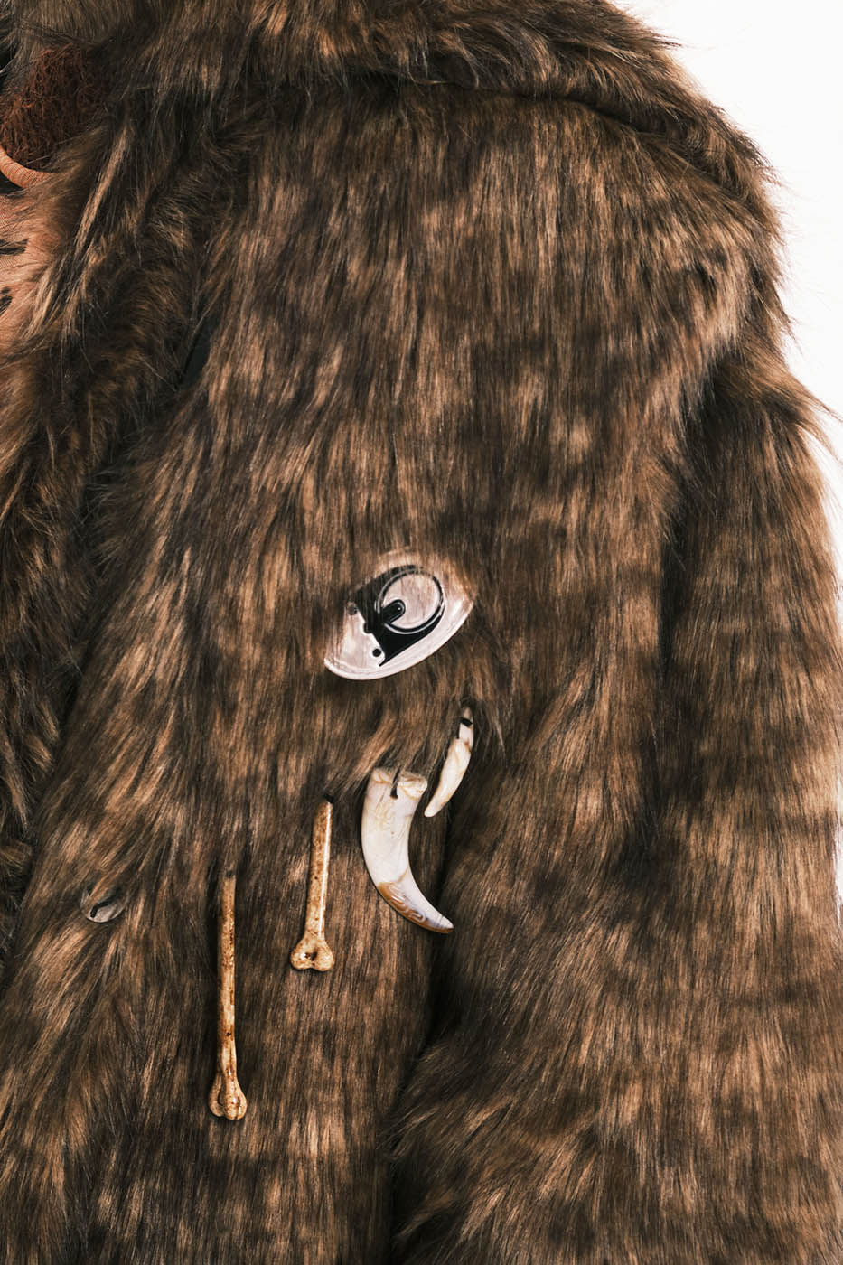 EMBRYO Faux Fur Bone Coat, premium urban and streetwear designers apparel on PROJECTISR.com, EMBRYO