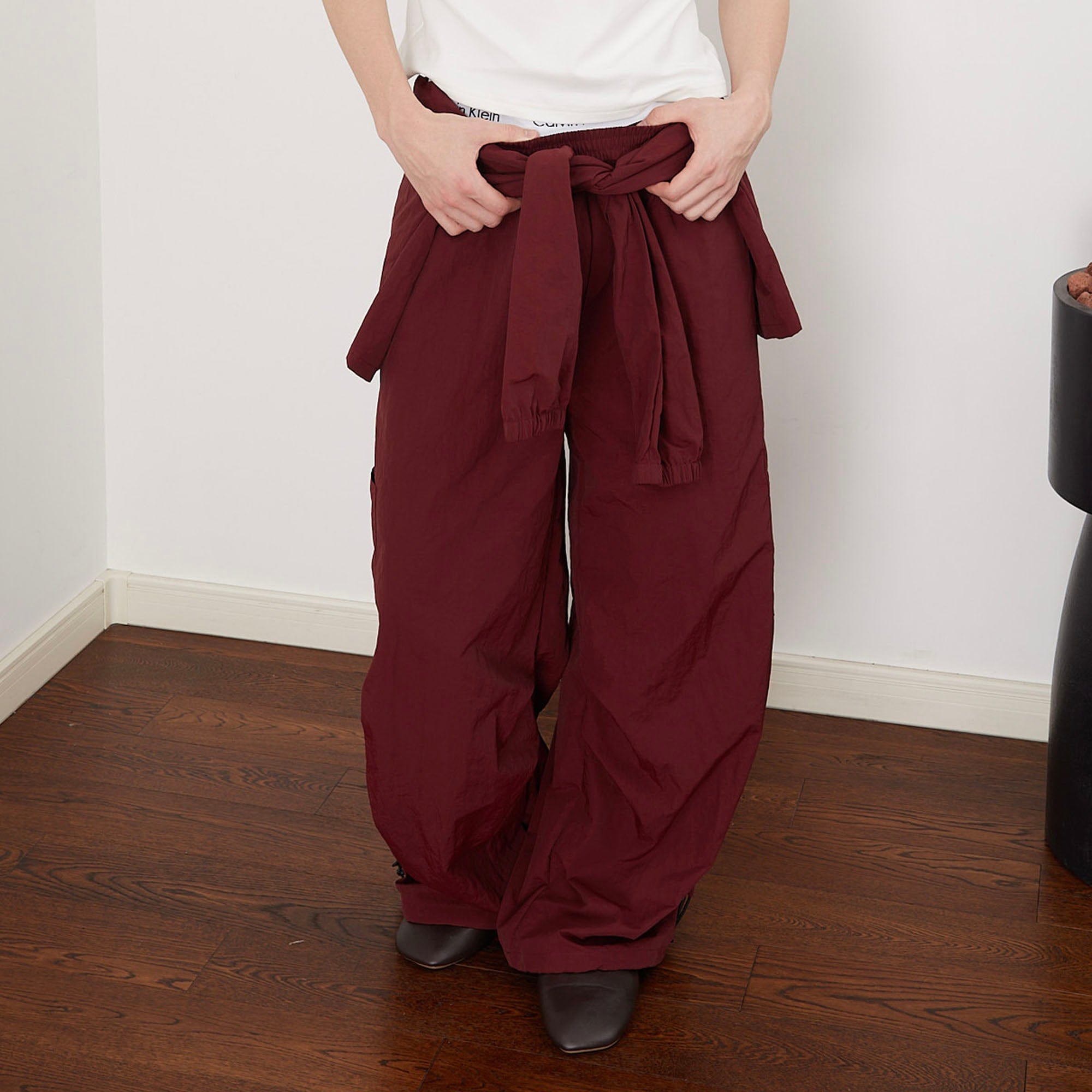ASSEEN Detachable Draped Flap Wrinkled Parachute Pants, premium urban and streetwear designers apparel on PROJECTISR.com, ASSEEN