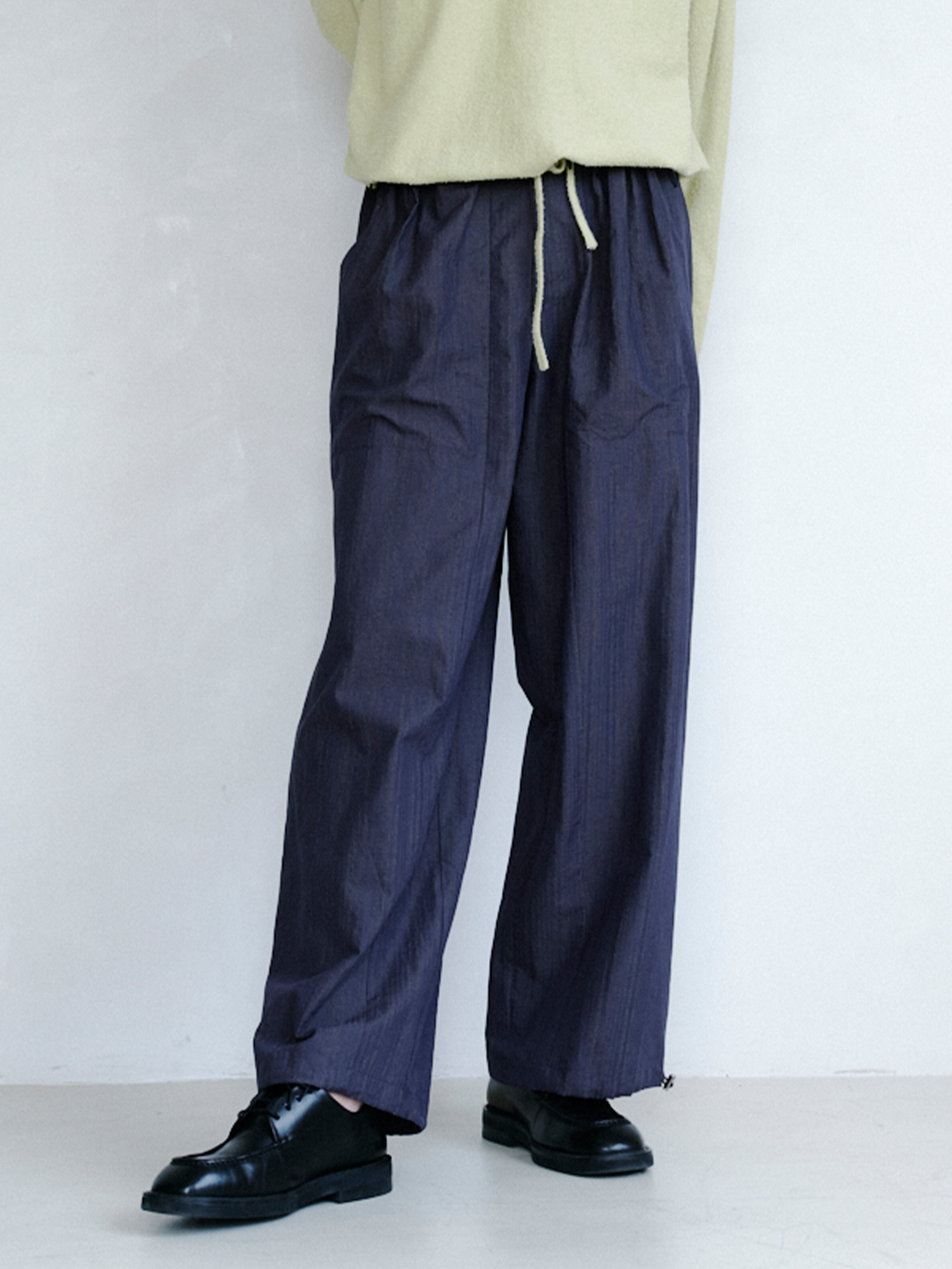 GRAINMUSTARD Drawstring Pleated Straight-Leg Trousers, premium urban and streetwear designers apparel on PROJECTISR.com, GRAINMUSTARD