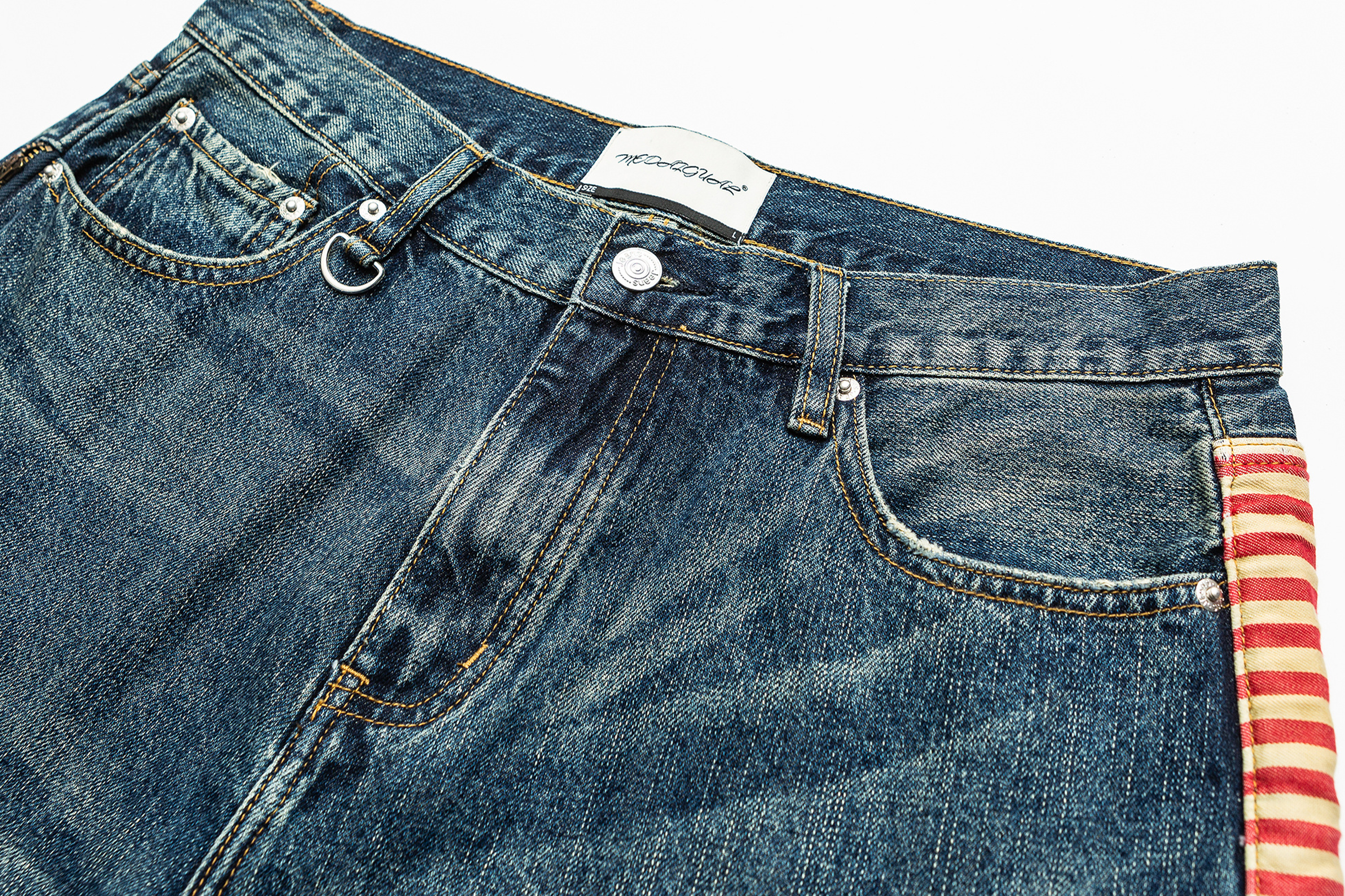 ME DA IGUAL Distressed Patch Washed Oversized Jeans