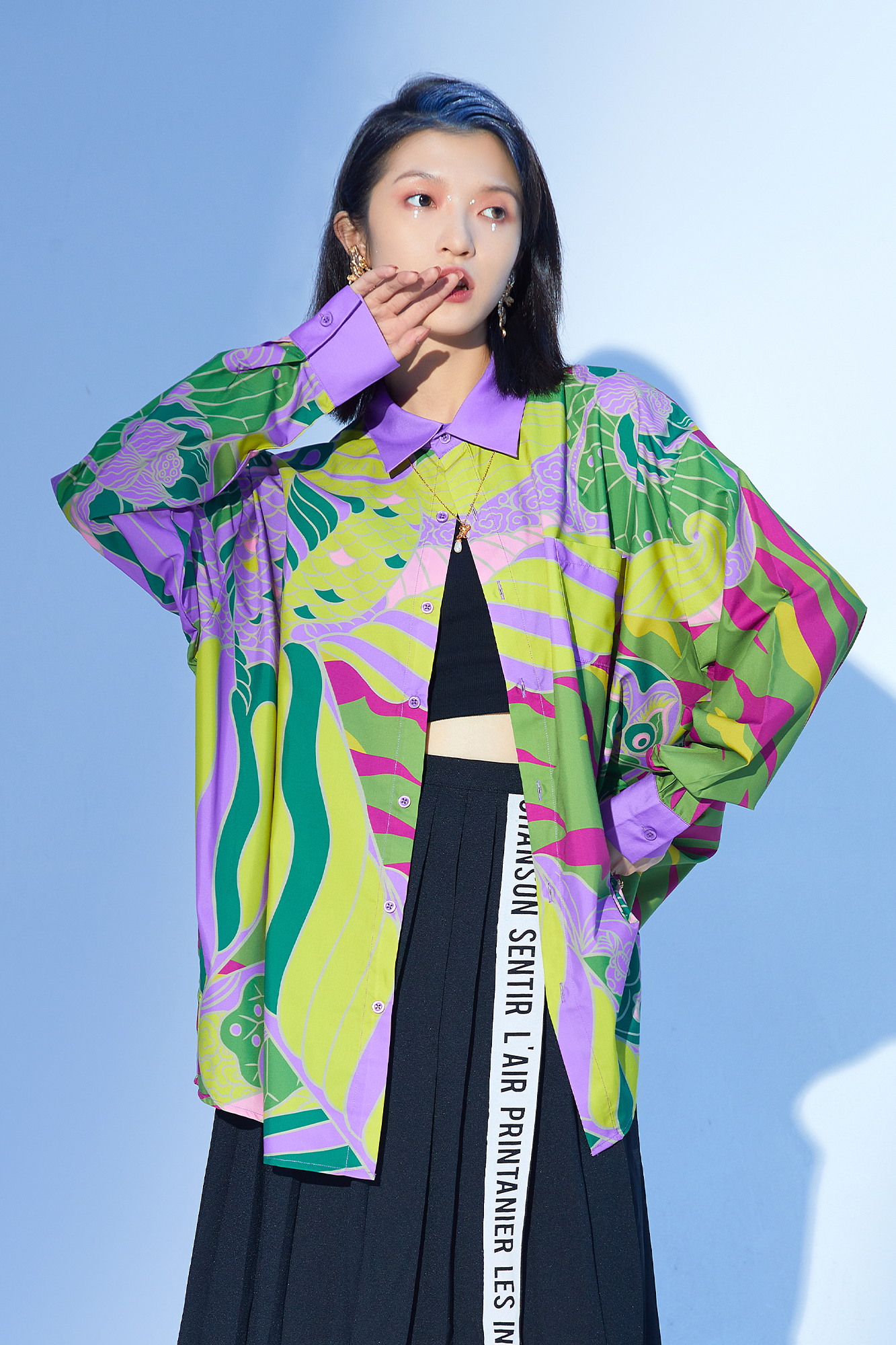 MASH UP ASIA Abstract Botanical Graphic Shirt, premium urban and streetwear designers apparel on PROJECTISR.com, MASH UP ASIA