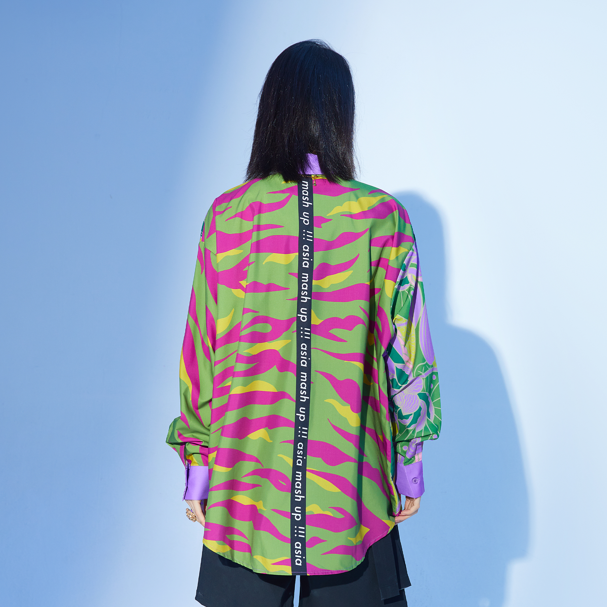 MASH UP ASIA Abstract Botanical Graphic Shirt, premium urban and streetwear designers apparel on PROJECTISR.com, MASH UP ASIA