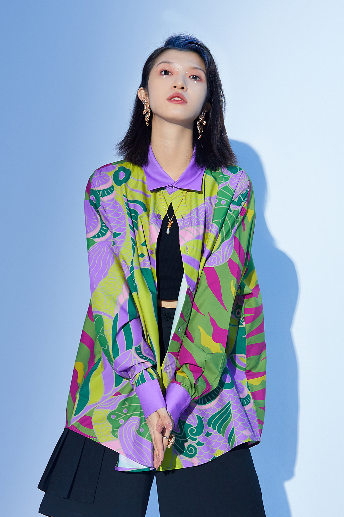 MASH UP ASIA Abstract Botanical Graphic Shirt, premium urban and streetwear designers apparel on PROJECTISR.com, MASH UP ASIA