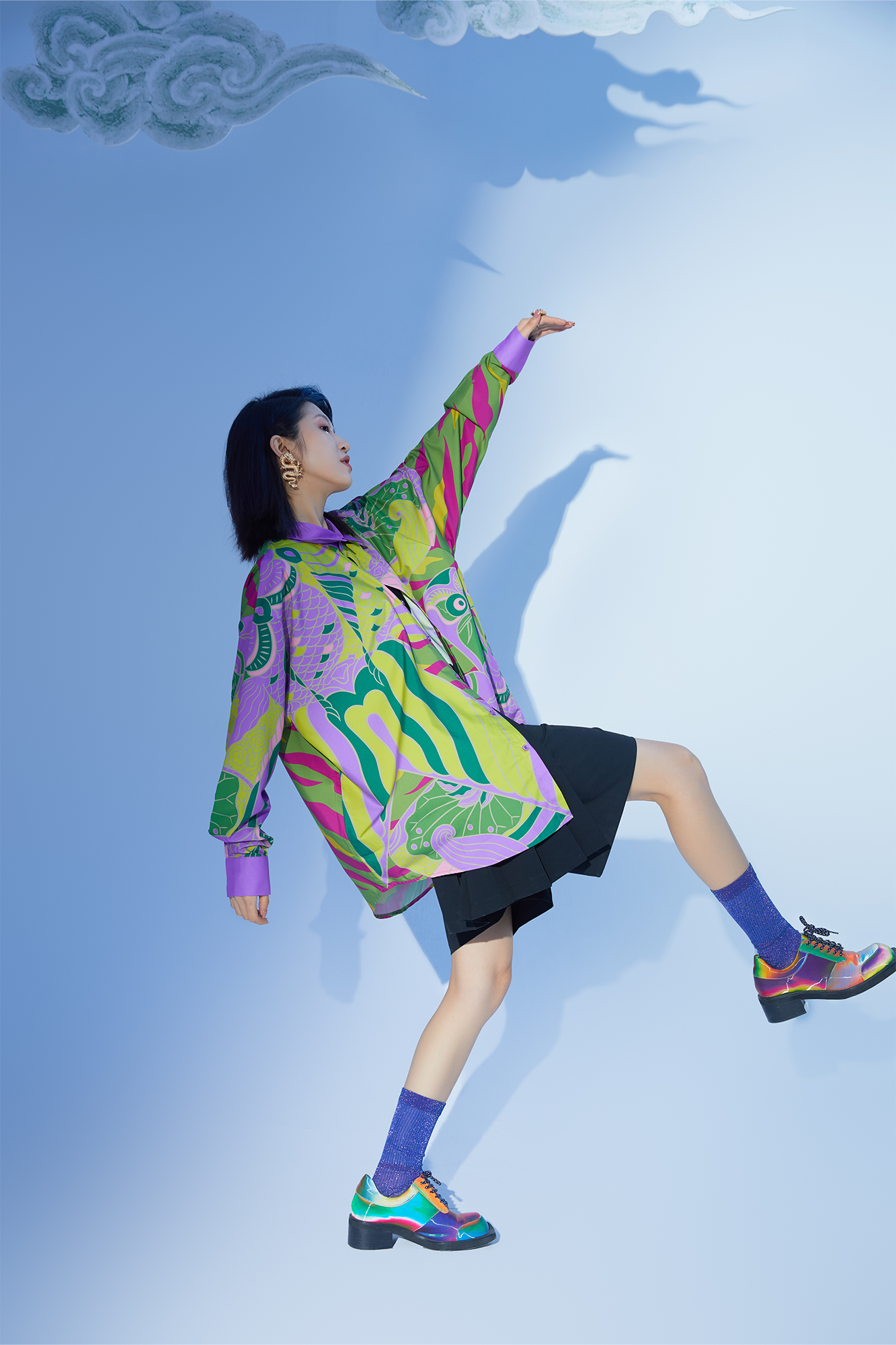 MASH UP ASIA Abstract Botanical Graphic Shirt, premium urban and streetwear designers apparel on PROJECTISR.com, MASH UP ASIA