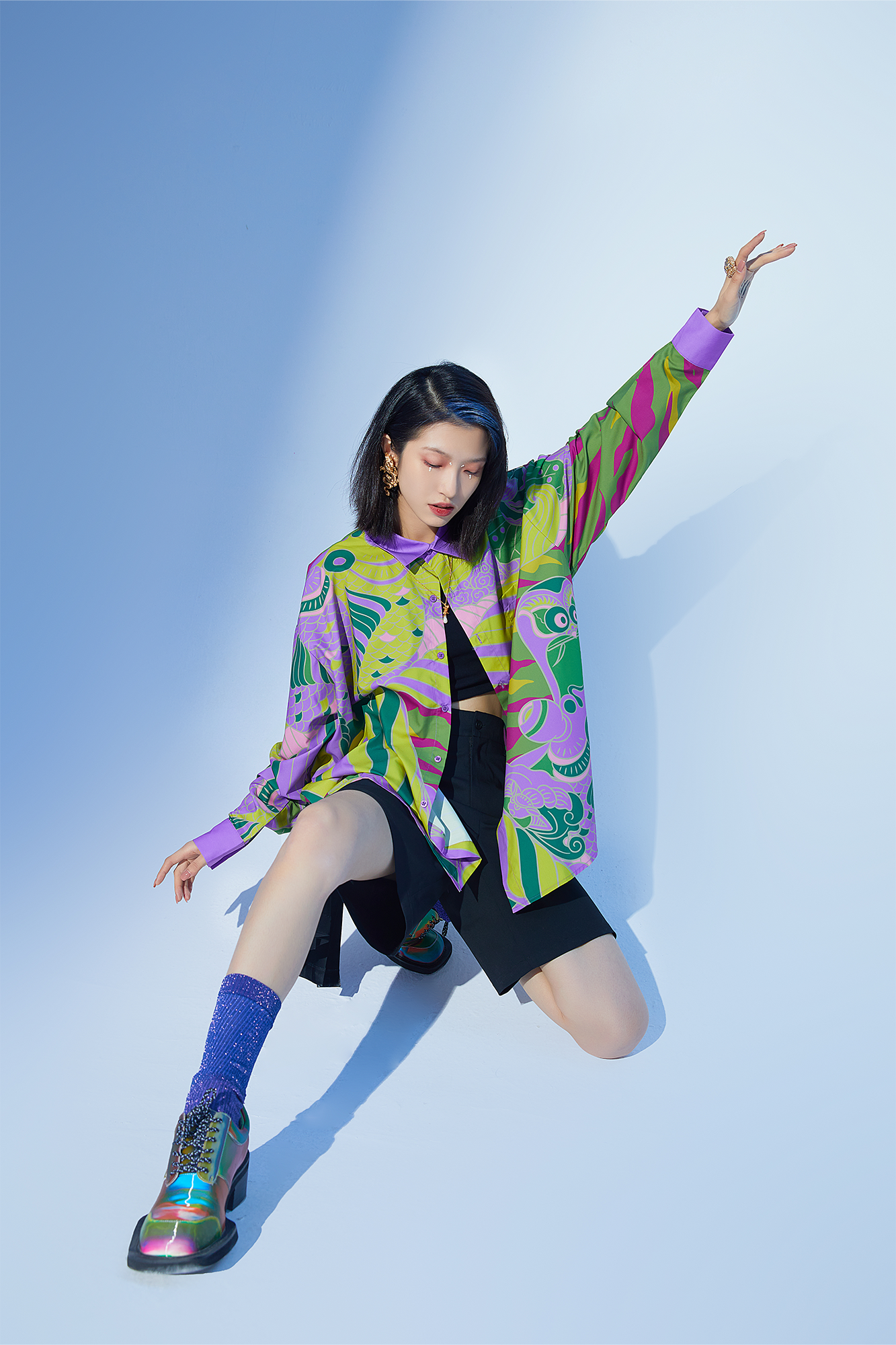 MASH UP ASIA Abstract Botanical Graphic Shirt, premium urban and streetwear designers apparel on PROJECTISR.com, MASH UP ASIA