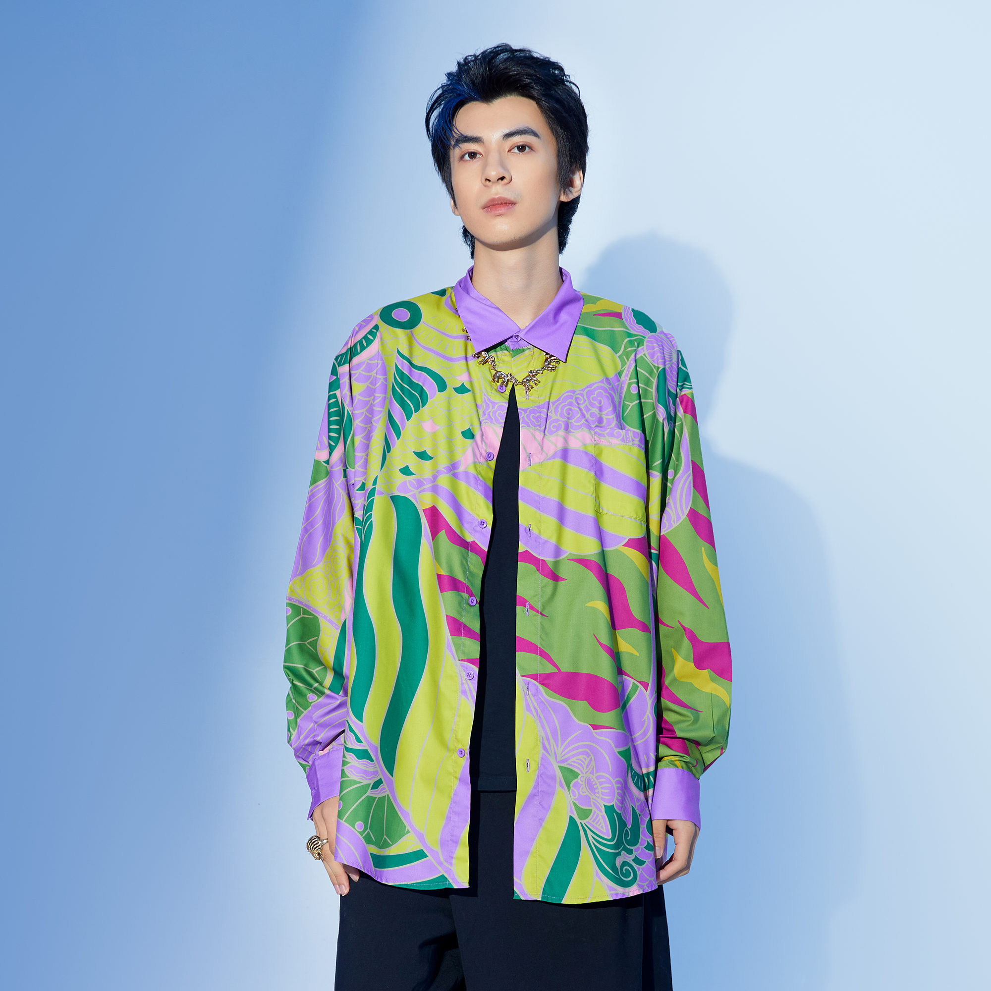 MASH UP ASIA Abstract Botanical Graphic Shirt, premium urban and streetwear designers apparel on PROJECTISR.com, MASH UP ASIA
