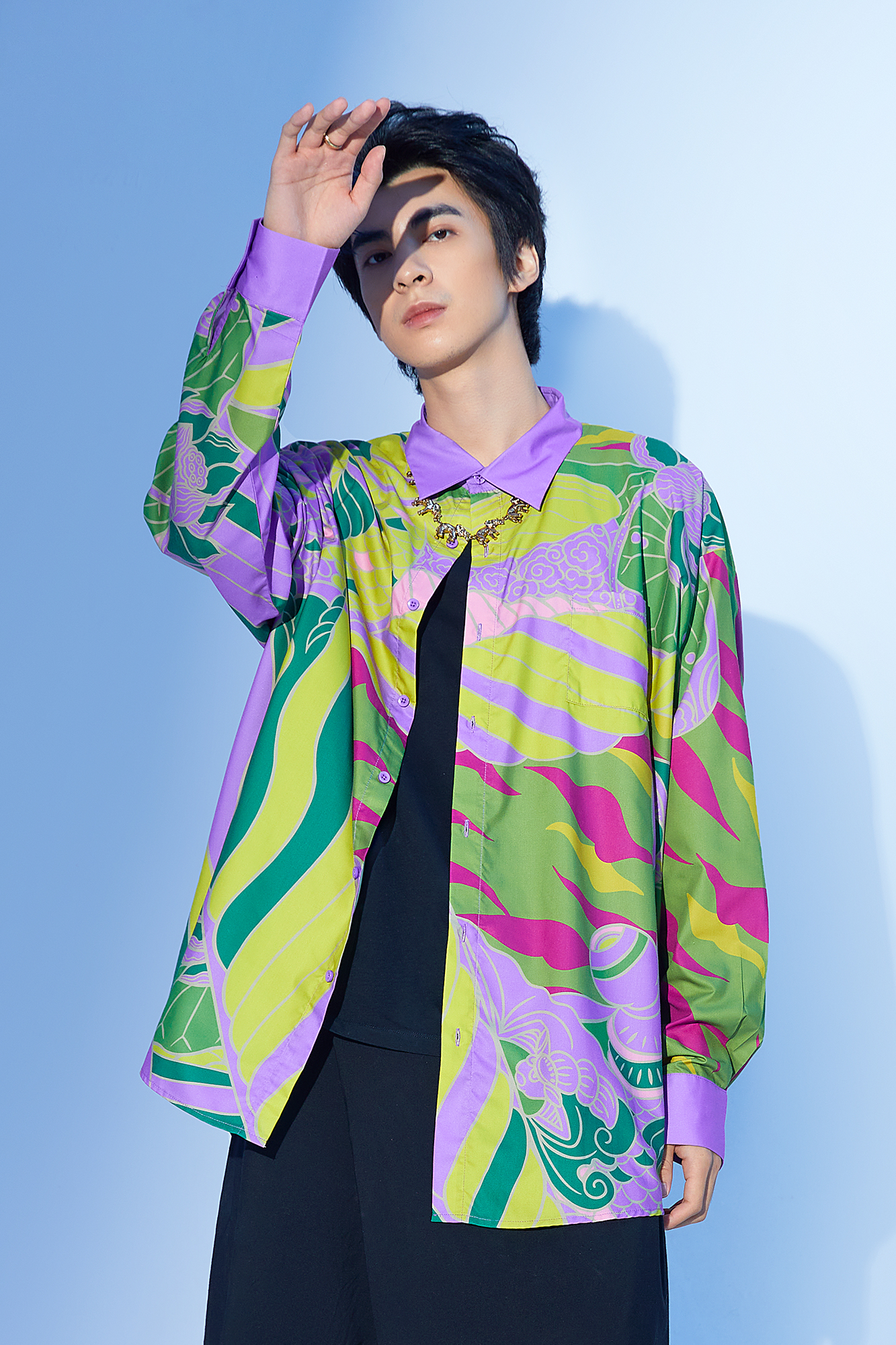 MASH UP ASIA Abstract Botanical Graphic Shirt, premium urban and streetwear designers apparel on PROJECTISR.com, MASH UP ASIA