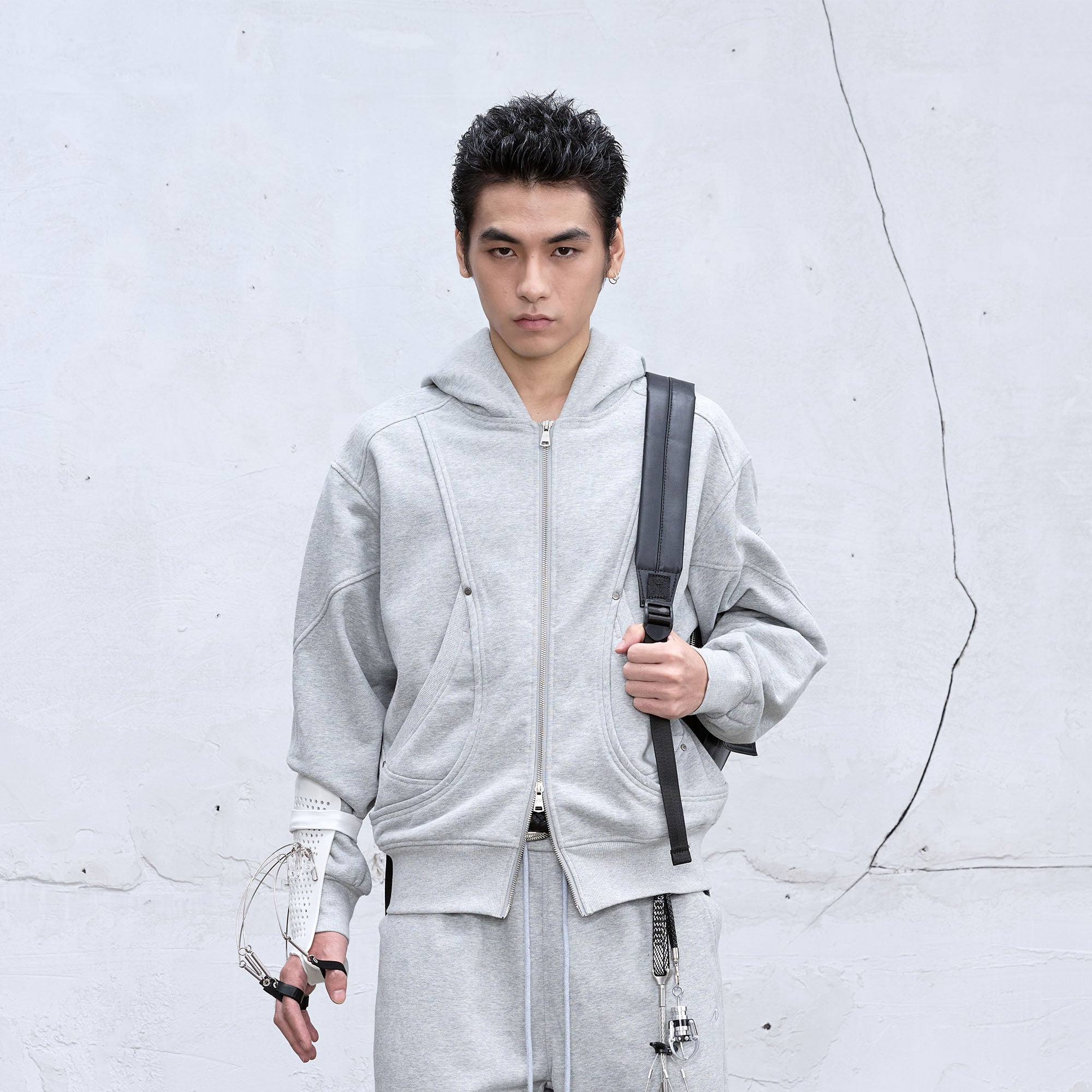 CATSSTAC Arc Panel Dual-Zip Hoodie, premium urban and streetwear designers apparel on PROJECTISR.com, CATSSTAC
