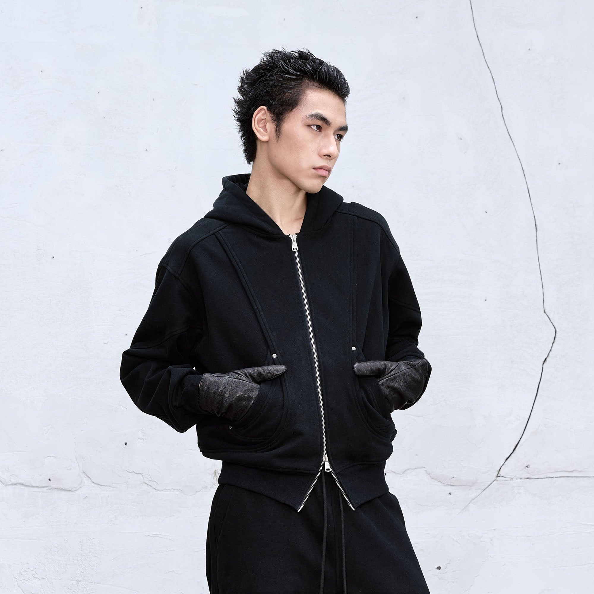 CATSSTAC Arc Panel Dual-Zip Hoodie, premium urban and streetwear designers apparel on PROJECTISR.com, CATSSTAC