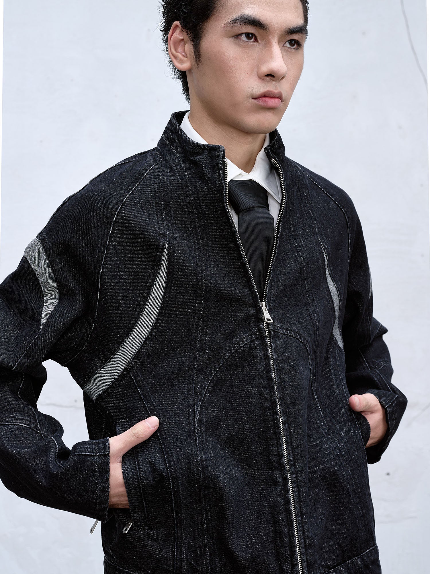 CATSSTAC Contrast Panel Denim Jacket, premium urban and streetwear designers apparel on PROJECTISR.com, CATSSTAC