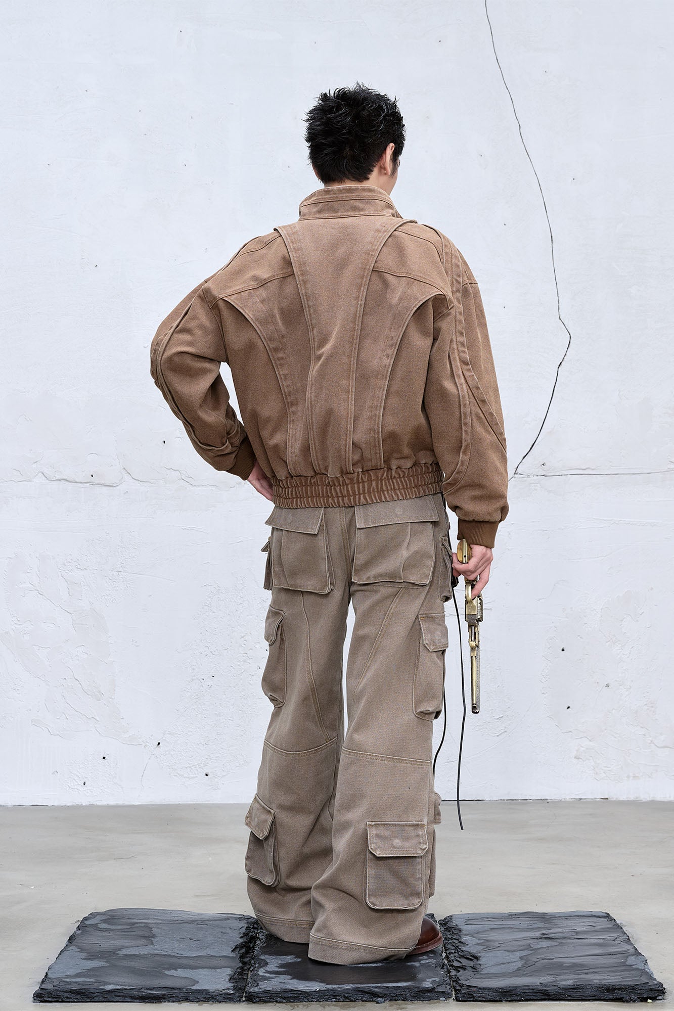 CATSSTAC Deconstructed Faded Wash Dual-Zipper Jacket, premium urban and streetwear designers apparel on PROJECTISR.com, CATSSTAC