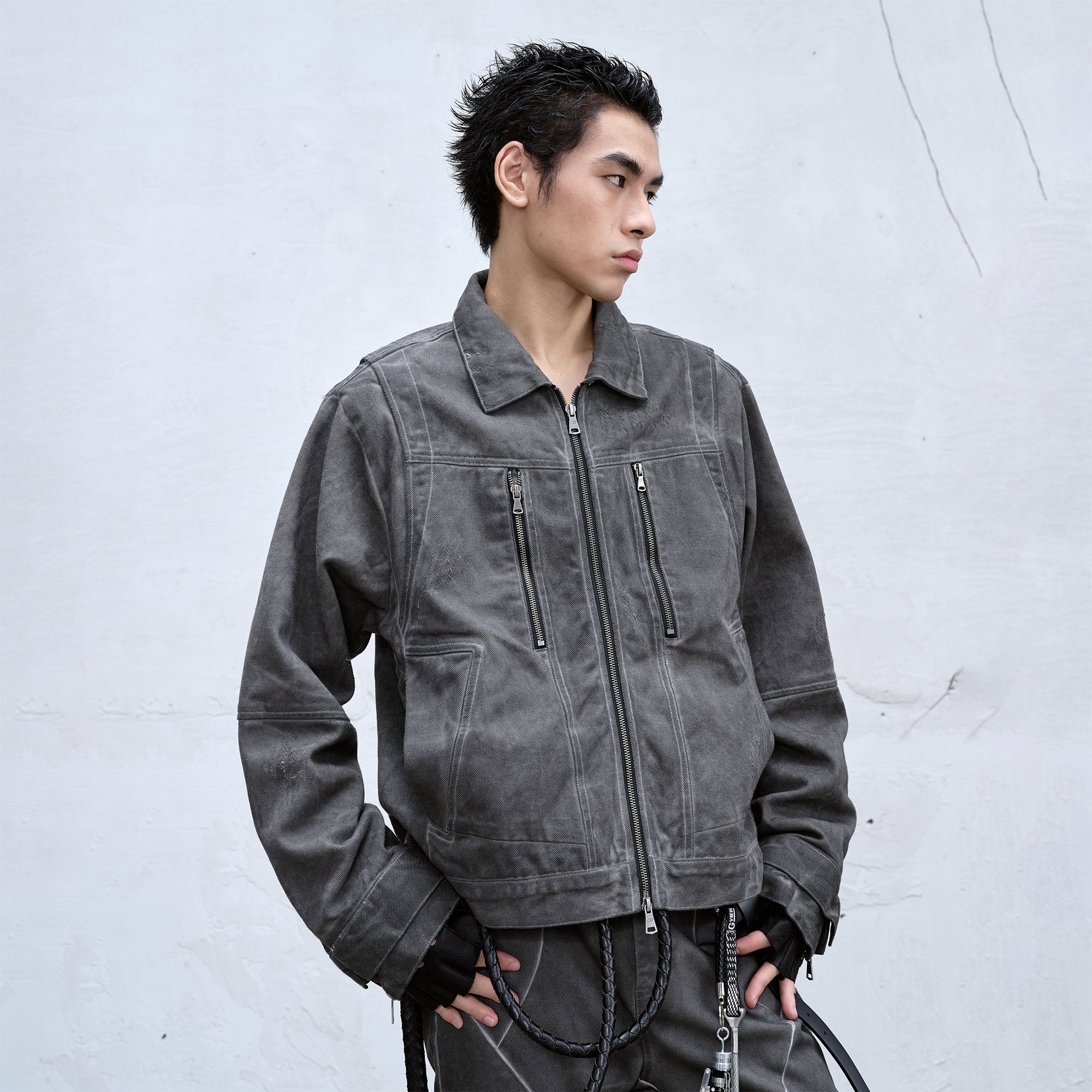 CATSSTAC Wash Faded Utility Jacket, premium urban and streetwear designers apparel on PROJECTISR.com, CATSSTAC