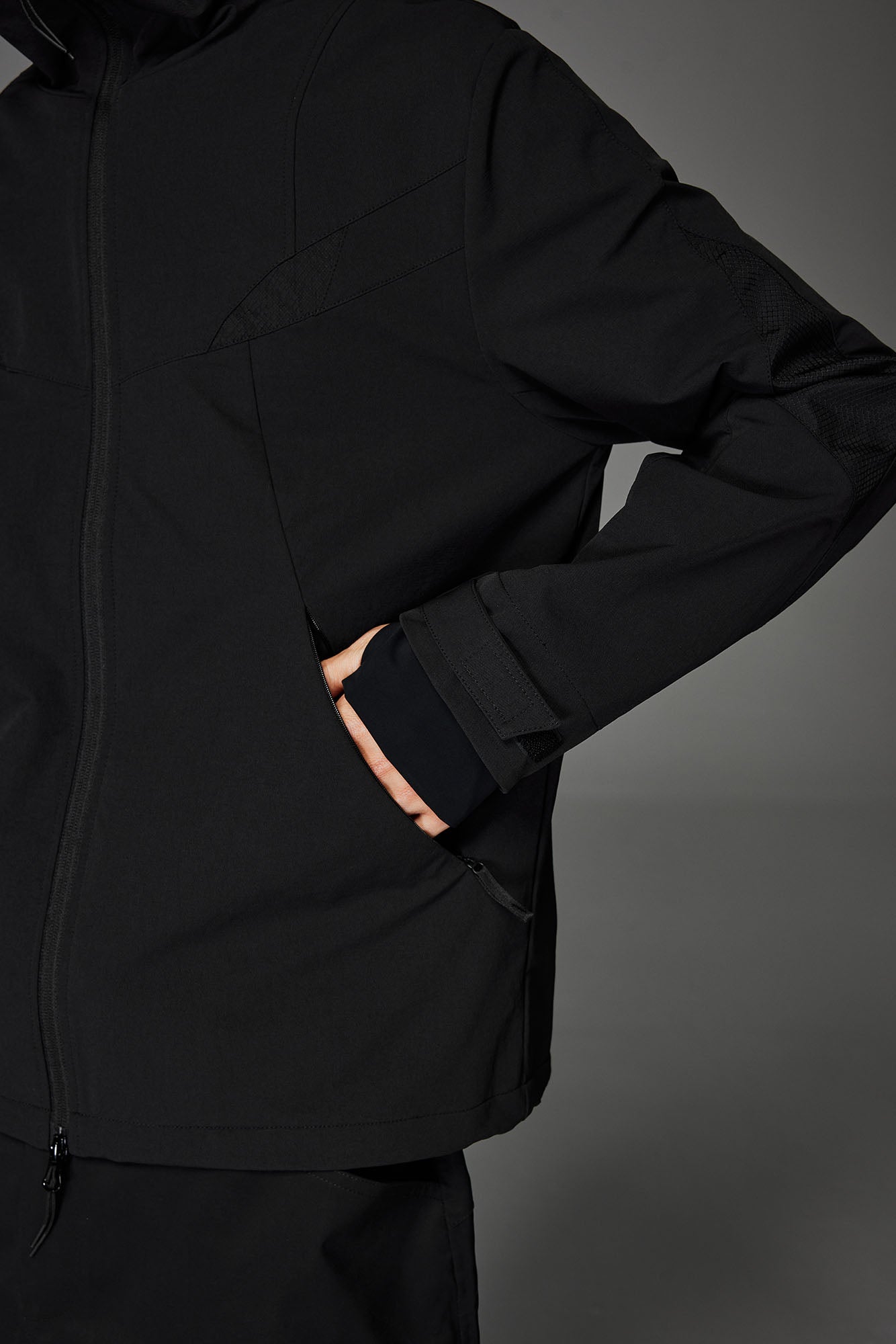 CATSSTAC Tech Structured Panel Softshell Hooded Jacket, premium urban and streetwear designers apparel on PROJECTISR.com, CATSSTAC