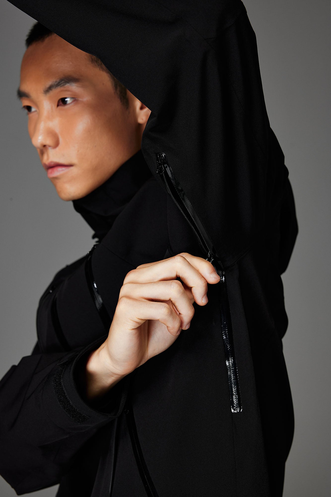CATSSTAC Reflective Panels Tech Windbreaker Hooded Jacket