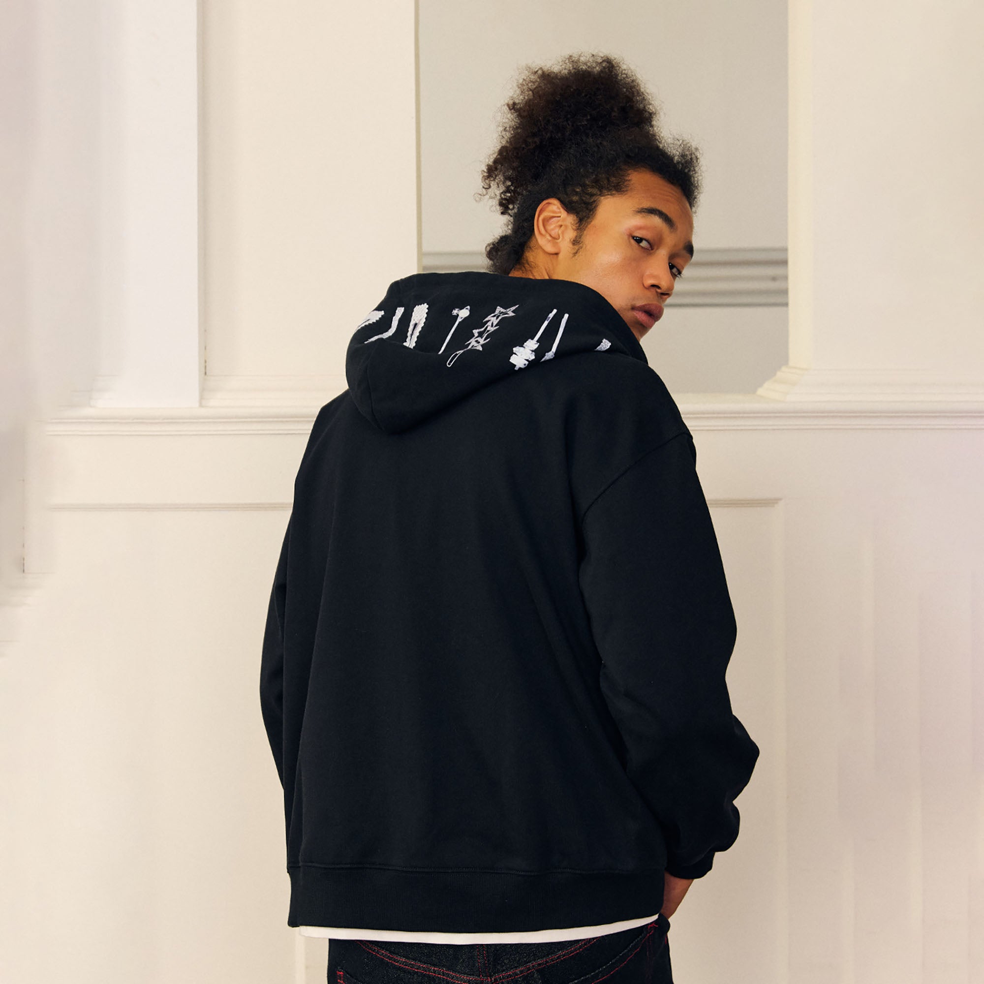 DONSMOKE Hairclip Graphic Double-Zip Hooded Jacket, premium urban and streetwear designers apparel on PROJECTISR.com, DONSMOKE