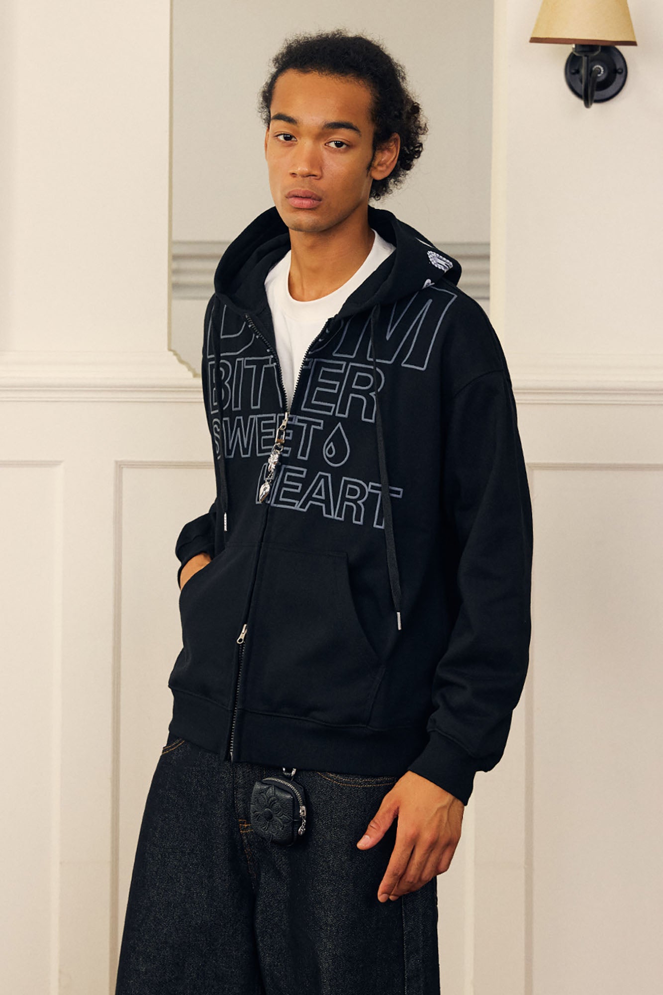 DONSMOKE Hairclip Graphic Double-Zip Hooded Jacket, premium urban and streetwear designers apparel on PROJECTISR.com, DONSMOKE