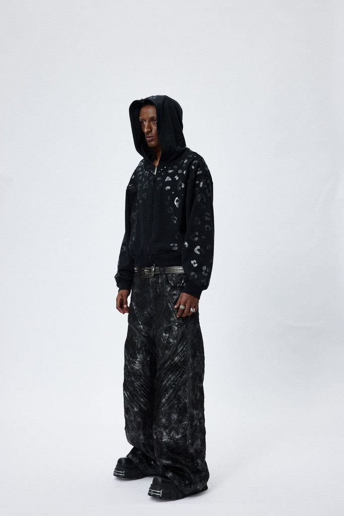 DND4DES Faux Leather Wrinkled Motorcycle Pants, premium urban and streetwear designers apparel on PROJECTISR.com, DND4DES