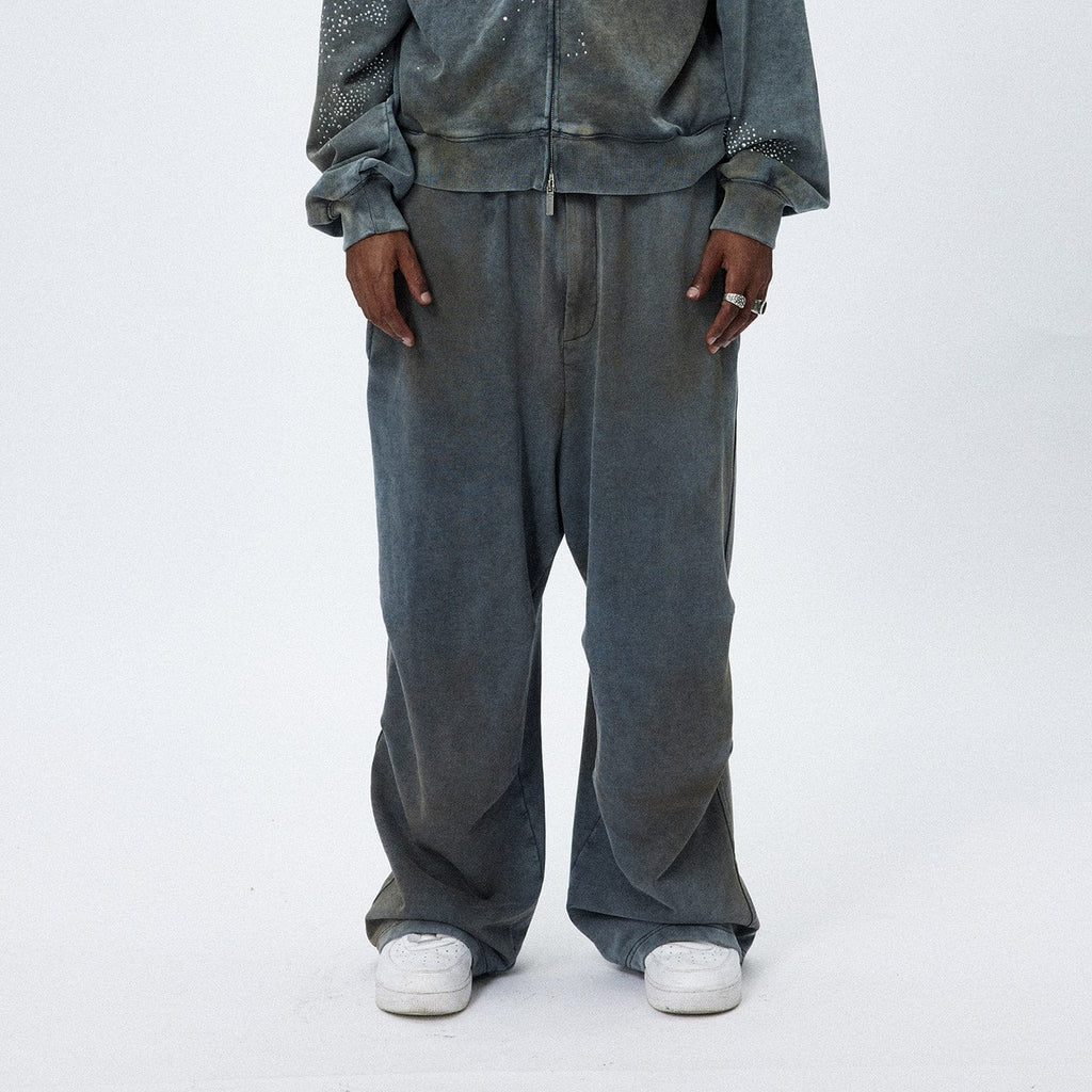 DND4DES Distressed Crinkled Baggy Sweatpants, premium urban and streetwear designers apparel on PROJECTISR.com, DND4DES