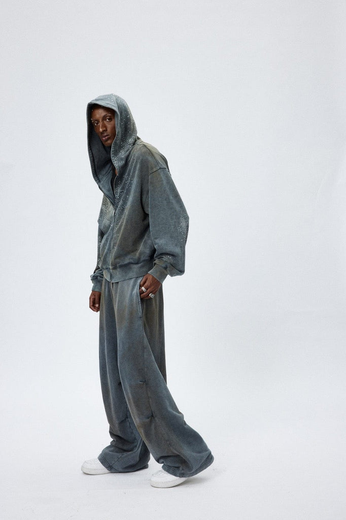 DND4DES Distressed Crinkled Baggy Sweatpants, premium urban and streetwear designers apparel on PROJECTISR.com, DND4DES