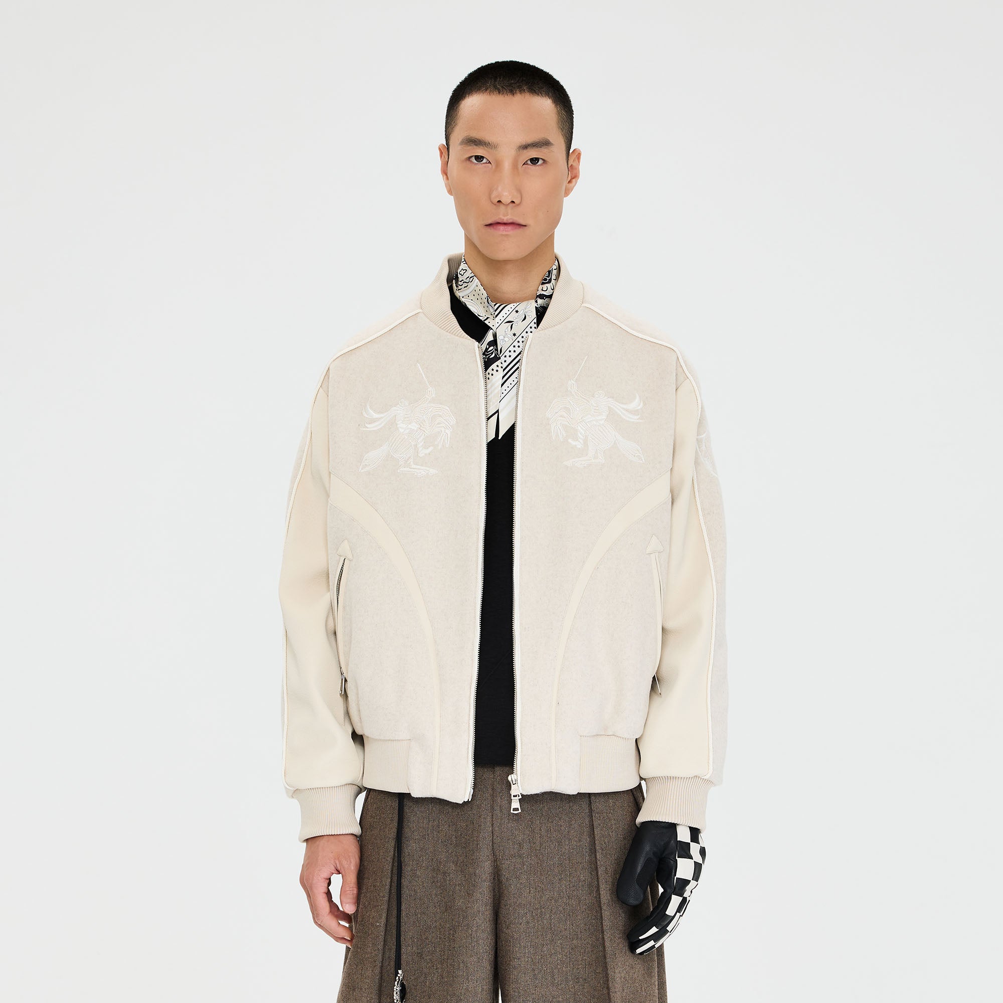 CATSSTAC Warrior Embroidered Panel Bomber Jacket, premium urban and streetwear designers apparel on PROJECTISR.com, CATSSTAC