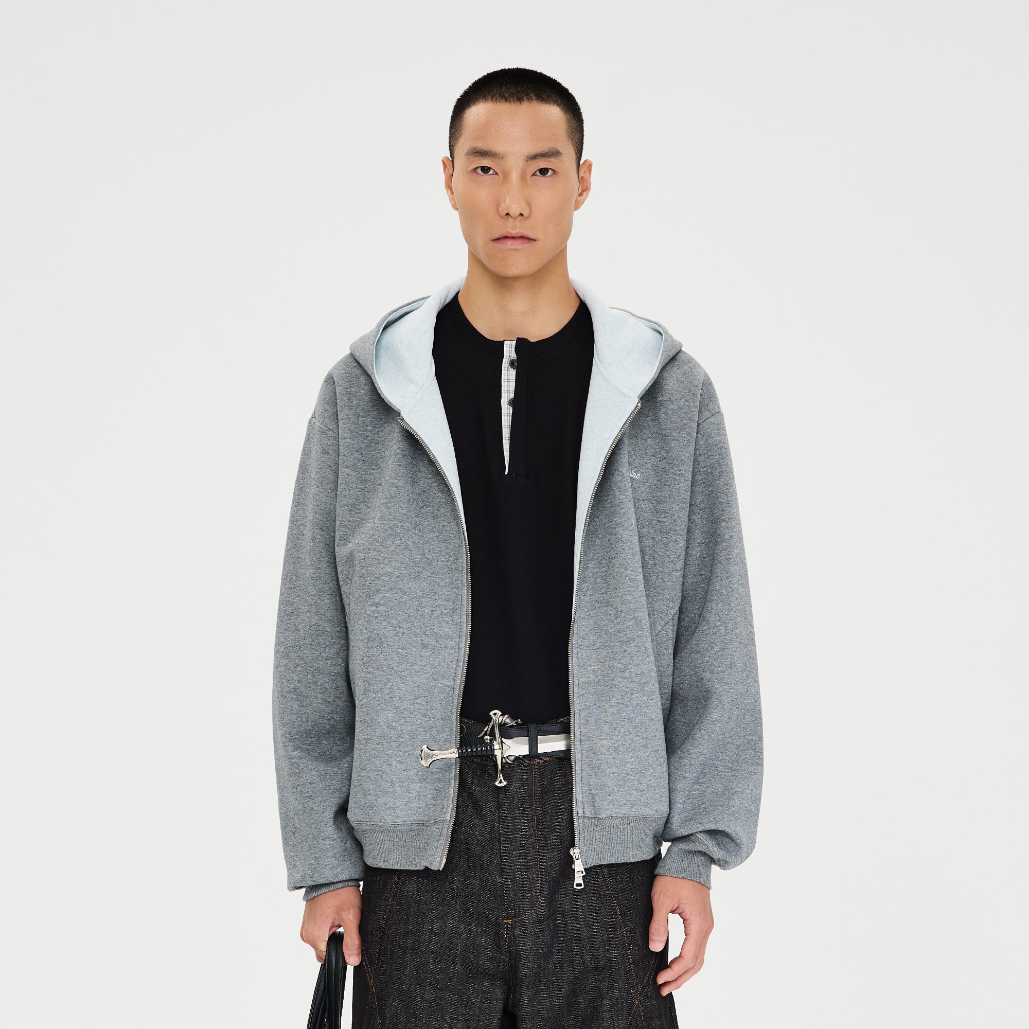 CATSSTAC Essential Embroidered LOGO Zip-Up Hoodie